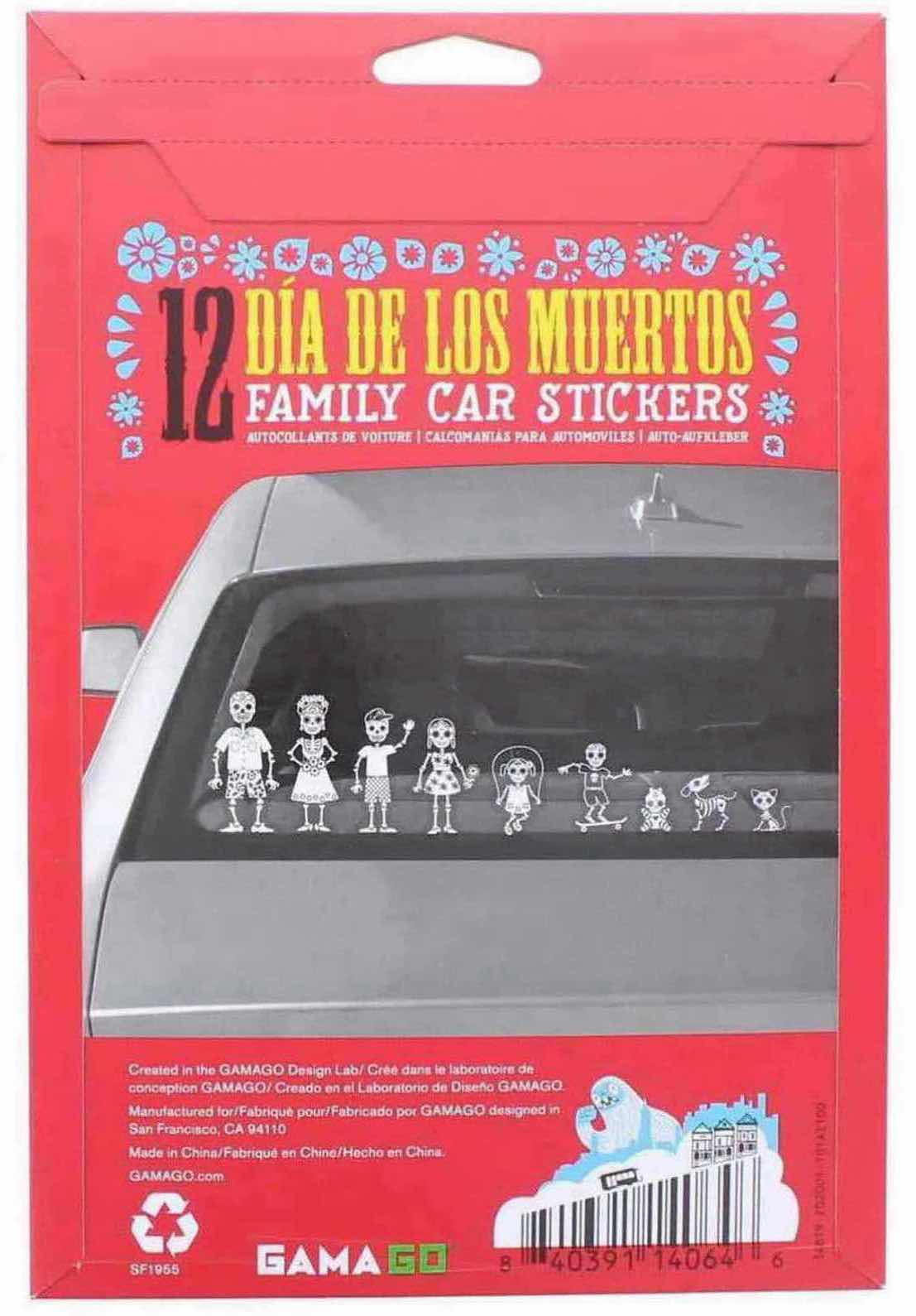 Photo 1 of NEW 4-PACK GAMA GO 12 DÍA DE LOS MUERTOS FAMILY CAR STICKERS PACK