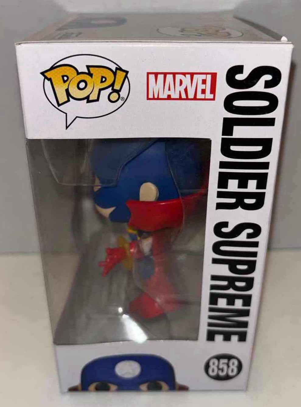 Photo 1 of NEW FUNKO POP! MARVEL INFINITY WARPS BOBBLEHEAD FIGURE, #858 SOLDIER SUPREME