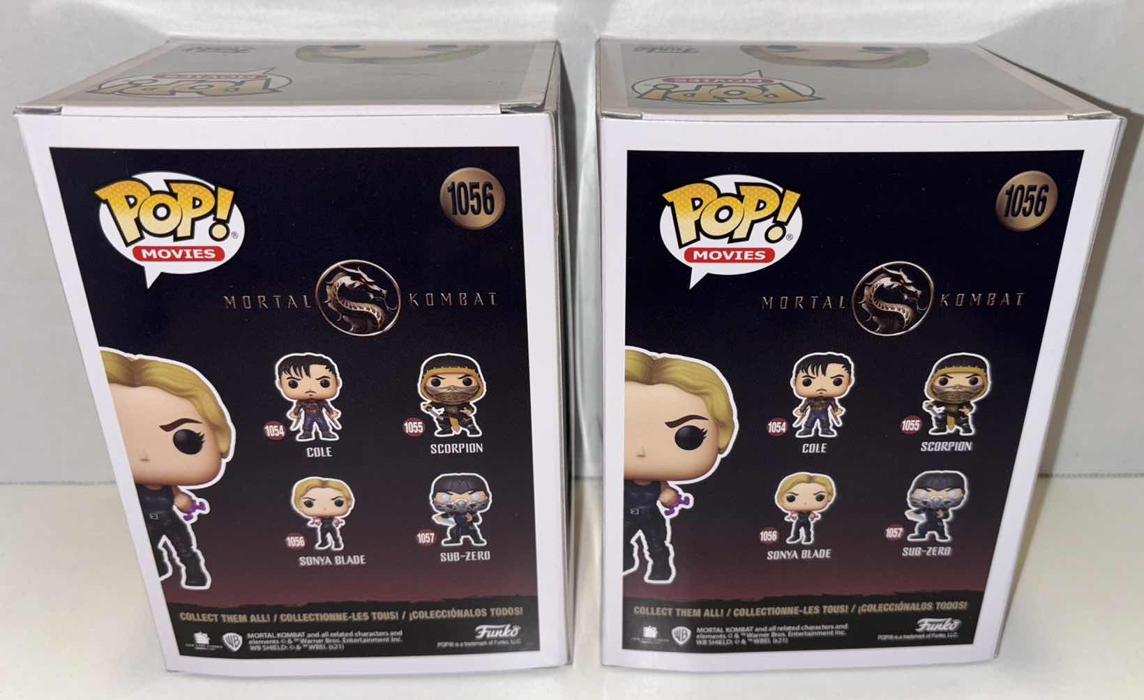 Photo 4 of NEW 2-PACK FUNKO POP! MOVIES VINYL FIGURE, MORTAL KOMBAT #1056 SONYA BLADE