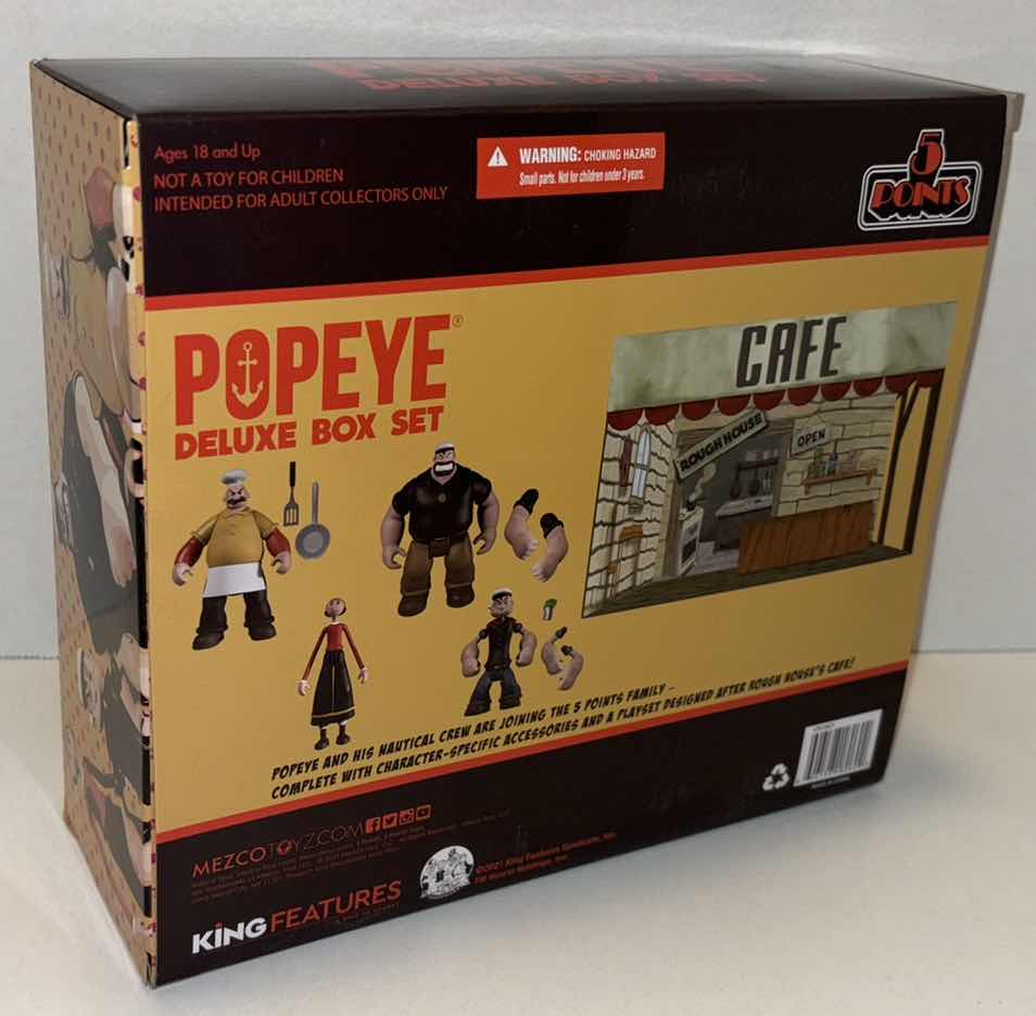 Photo 1 of NEW MEZCO TOYZ 5 POINTS POPEYE DELUXE BOX SET (1)