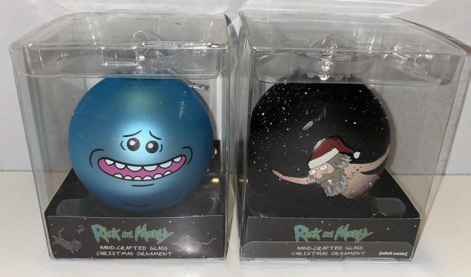 Photo 4 of NEW ADULT SWIM RICK AND MORTY 2 HANDCRAFTED GLASS ORNAMENTS & 5 PC KURT S. ADLER “MR. POOPY BUTT” ORNAMENTS