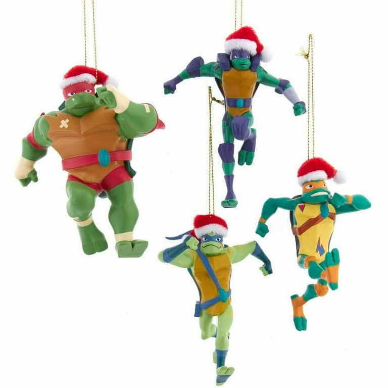 Photo 1 of NEW TMNT SANTA HAT NINJA TURTLE ORNAMENTS (4)