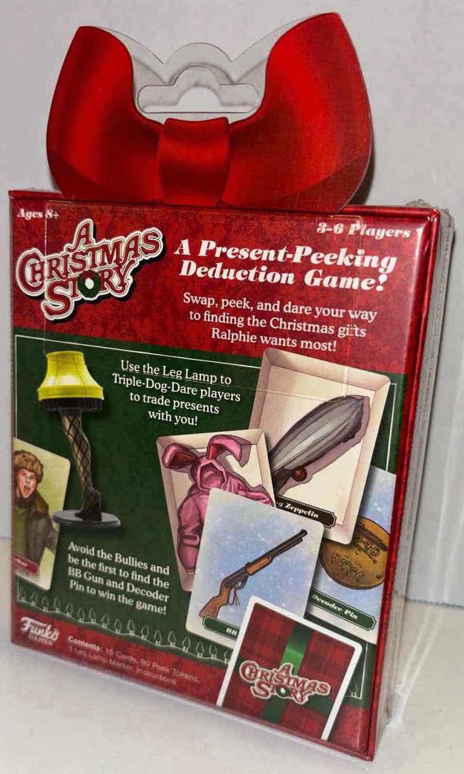 Photo 1 of NEW FUNKO GAMES A CHRISTMAS STORY “A MAJOR CARD GAME” & NECA A CHRISTMAS STORY LEG LAMP TALKING KEYCHAIN (2)