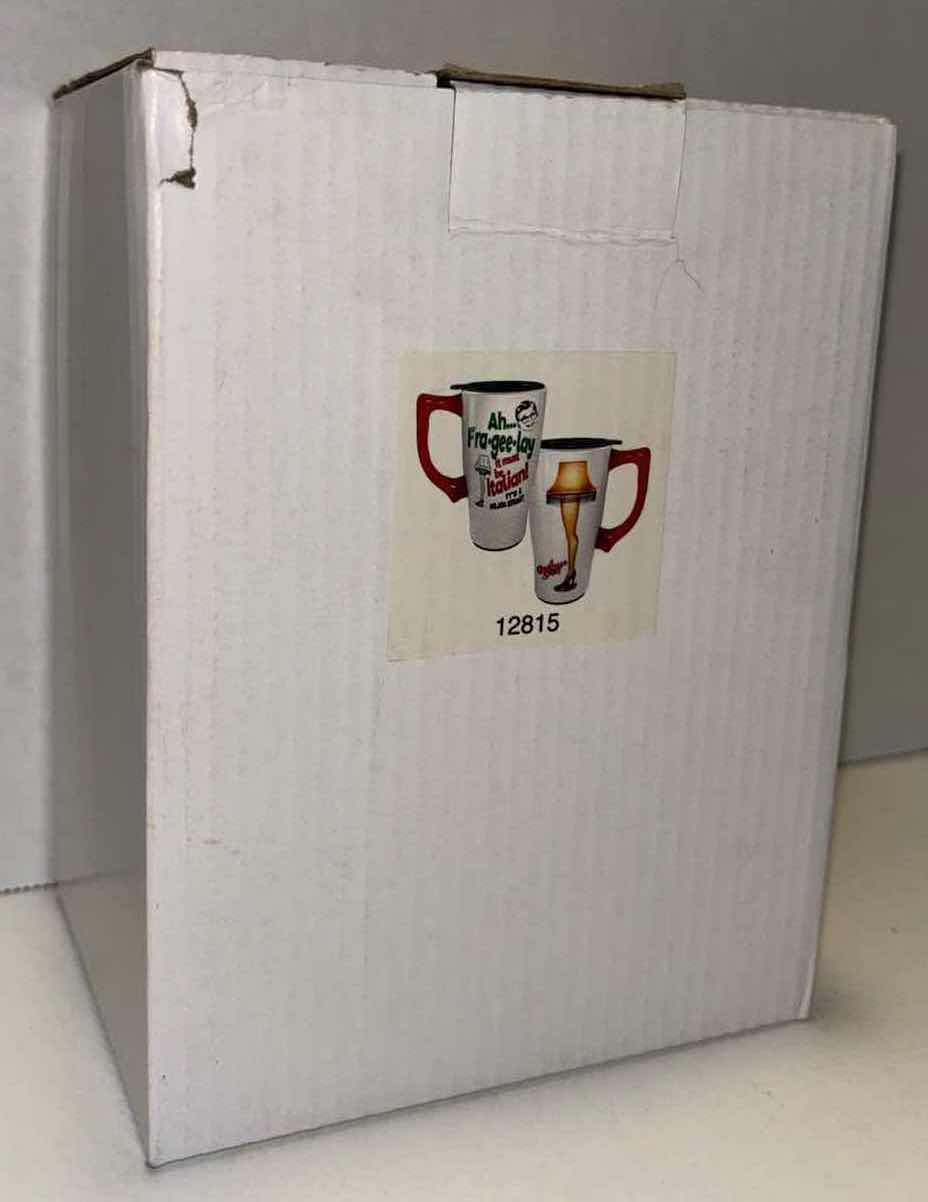 Photo 1 of NEW SPOONTIQUES A CHRISTMAS STORY LEG LAMP CERAMIC TRAVEL MUG