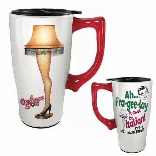 Photo 1 of NEW SPOONTIQUES A CHRISTMAS STORY LEG LAMP CERAMIC TRAVEL MUG