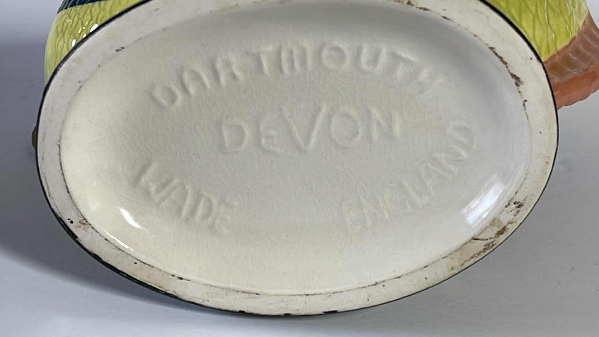 Photo 4 of VINTAGE DARTMOUTH DEVON ENGLAND HAND-PAINTED OPEN MOUTH GLUGGLE JUG  H- 10.5”