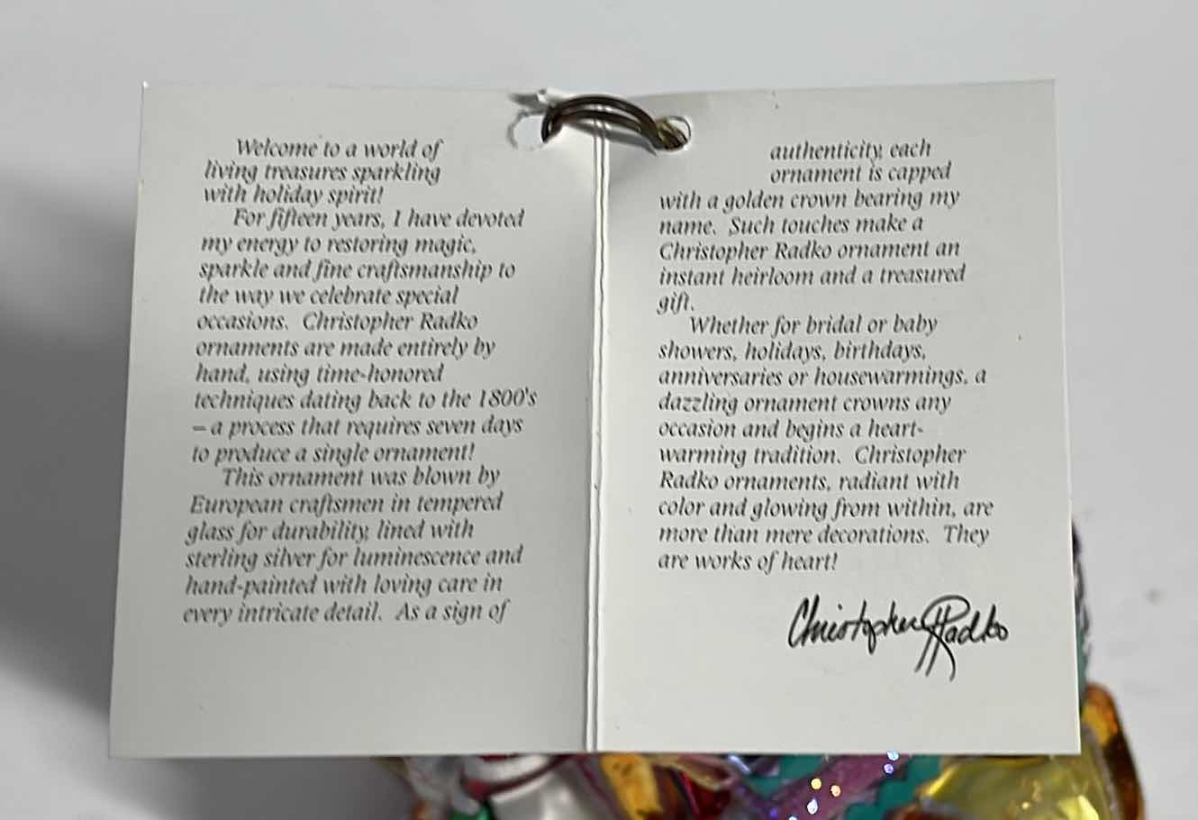 Photo 1 of CHRISTOPHER RADKO LIMITED EDITION HAND BLOWN ORNAMENT