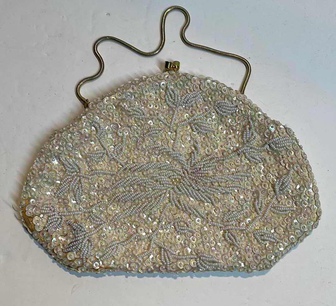 Photo 1 of VINTAGE EEL SKIN PURSE AND DETAILED BEADED PURSE