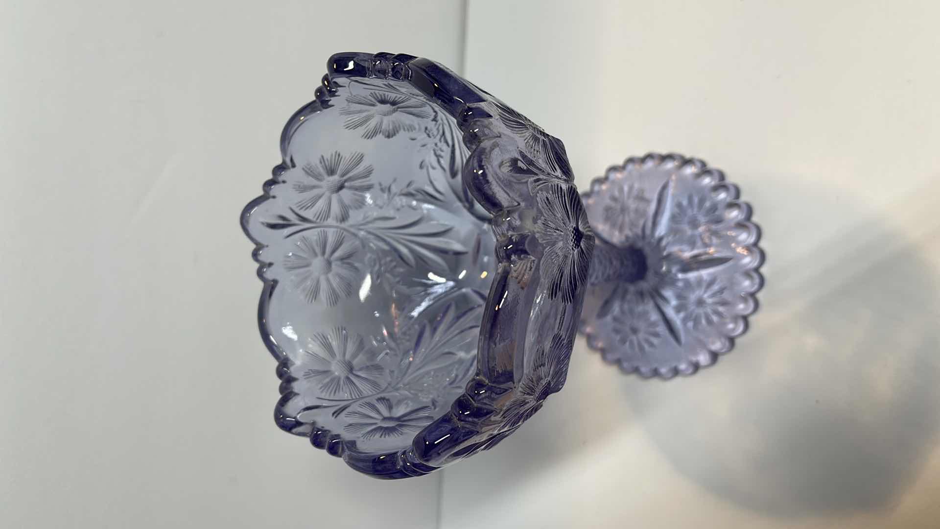 Photo 1 of US GLASS CO. SWUNG VASE ANTIQUE, BLUE DOT BUD VASE, FENTON PURITY DAISY GLASS
