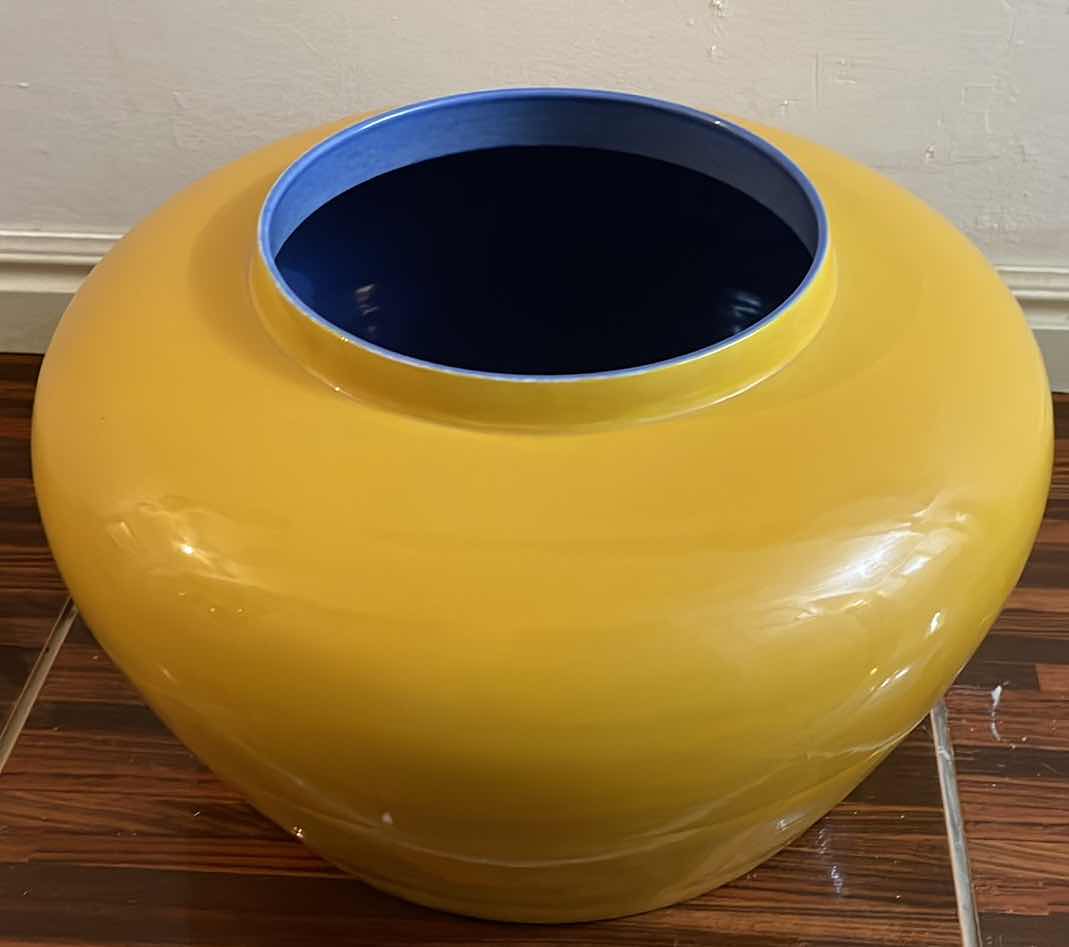 Photo 1 of ASIAN VINTAGE ENAMELED POT 16.5” x 11”