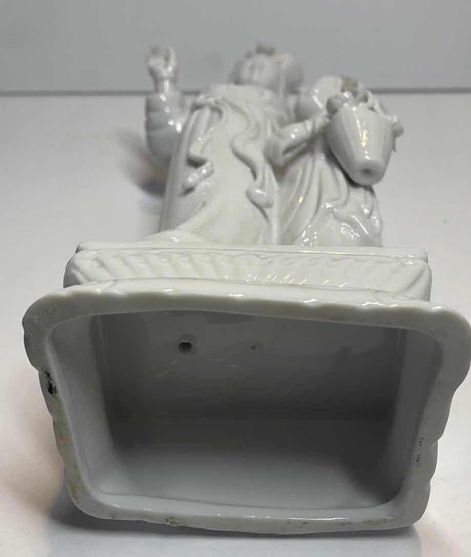 Photo 1 of VINTAGE CHINESE MONOCHROME BLANC DE CHINE PORCELAIN LADY FIGURINE H- 12”