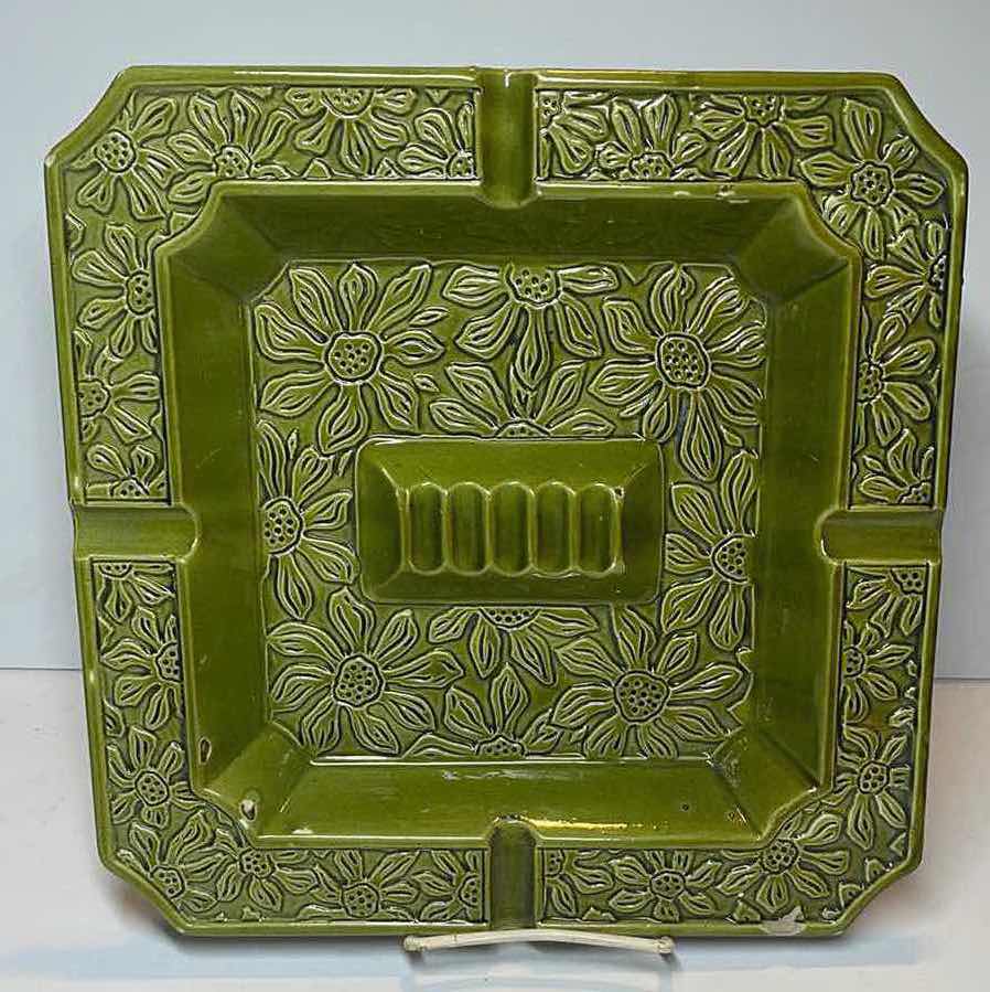 Photo 1 of VINTAGE MCM BOHEMIAN SQUARE ASHTRAY 10” & MORE