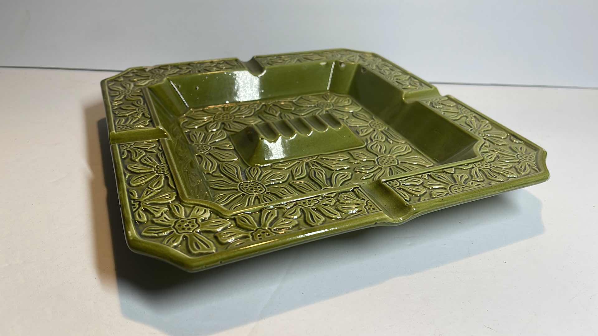 Photo 1 of VINTAGE MCM BOHEMIAN SQUARE ASHTRAY 10” & MORE