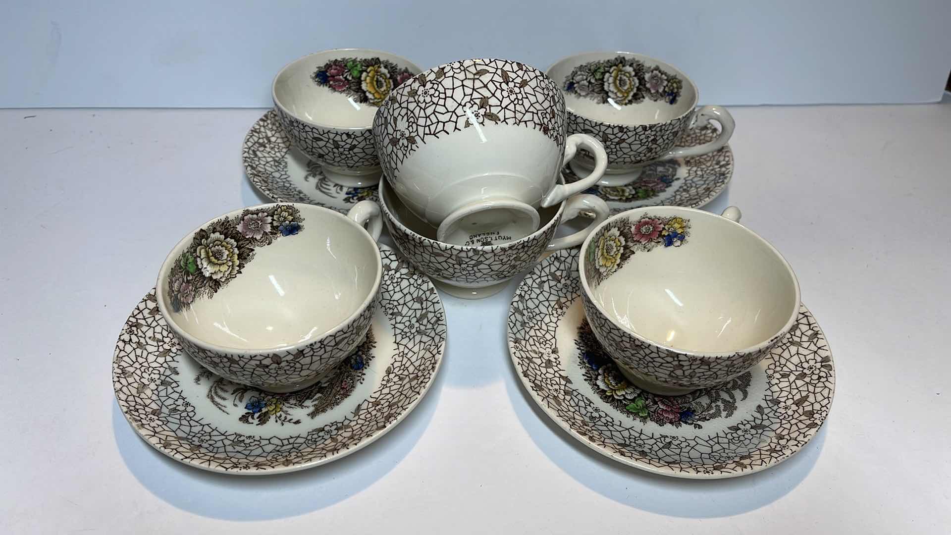 Photo 1 of MYOTT, SON & CO TEACUPS AND SAUCERS- MORE OF THIS COLLECTION IN AUCTION