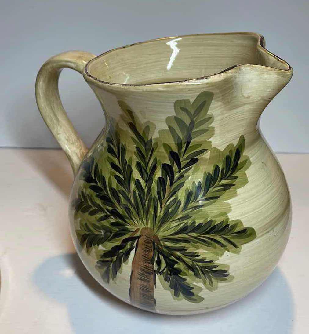 Photo 1 of EMERALD BAY HAND-PAINTED PALM TREE COLLECTION SERVING DISHES