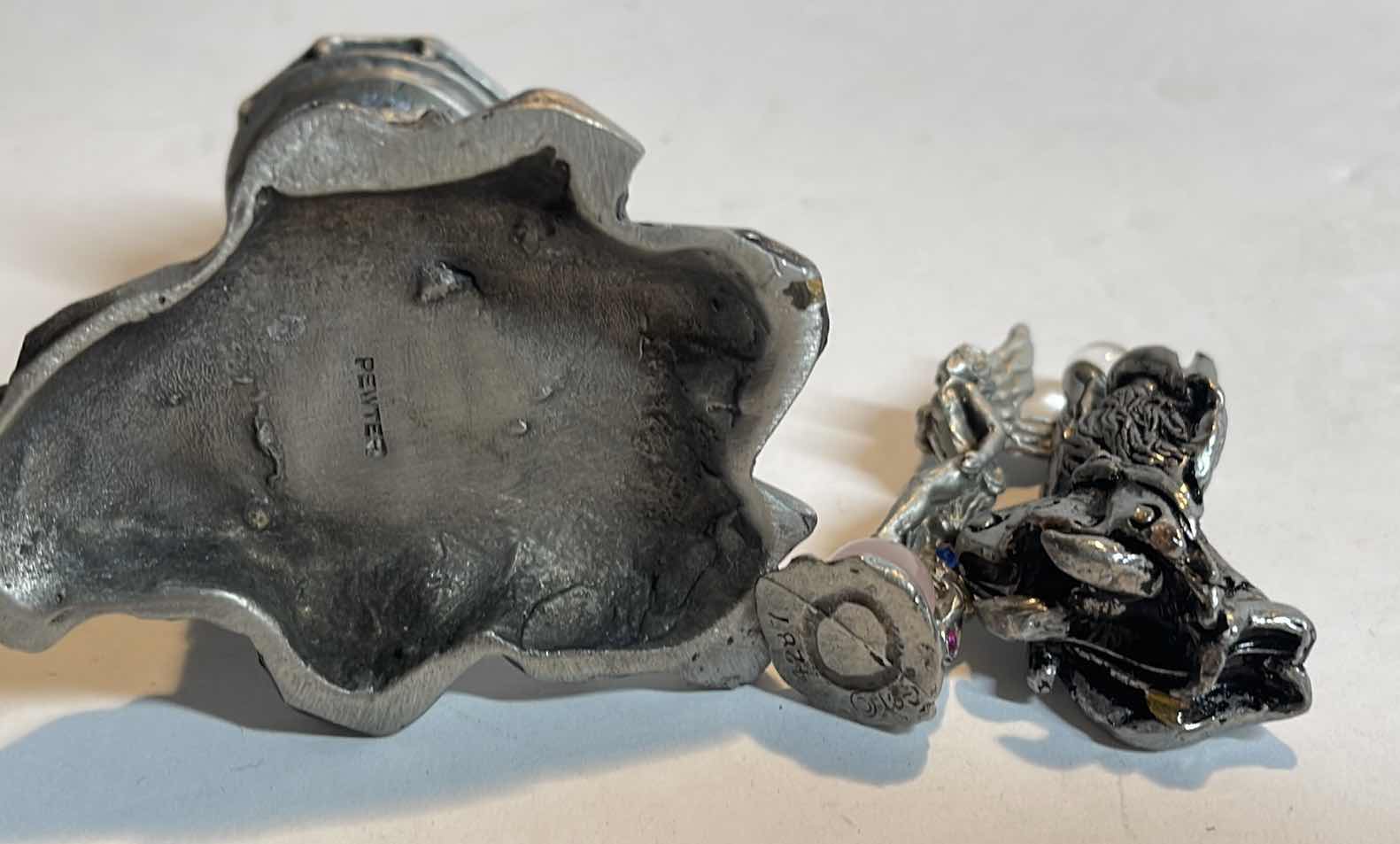 Photo 1 of RAWCLIFFE 1980’S PEWTER LIGHTHOUSE/ FAIRY & WIZARD 