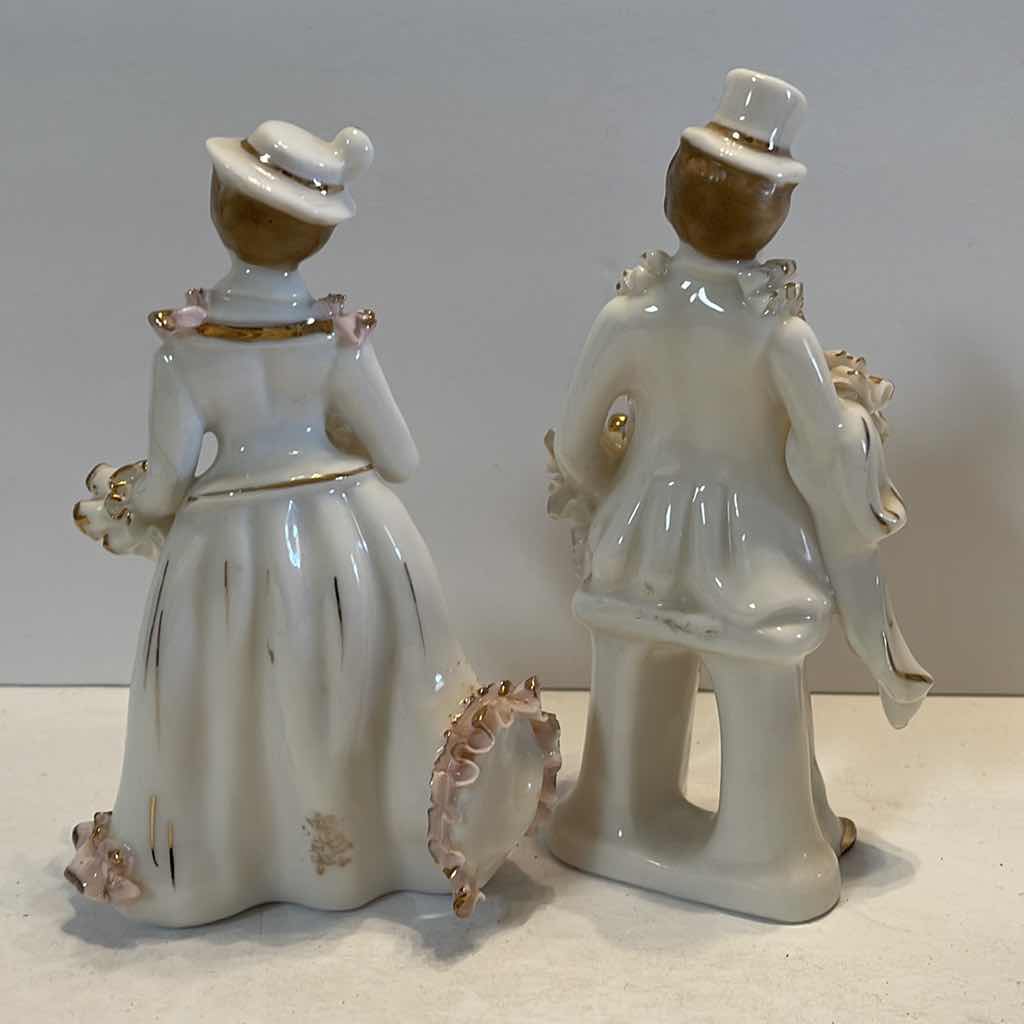 Photo 1 of LARGE ABALONE SHELL & 2- PORCELAIN COLLECTIBLE FIGURINES