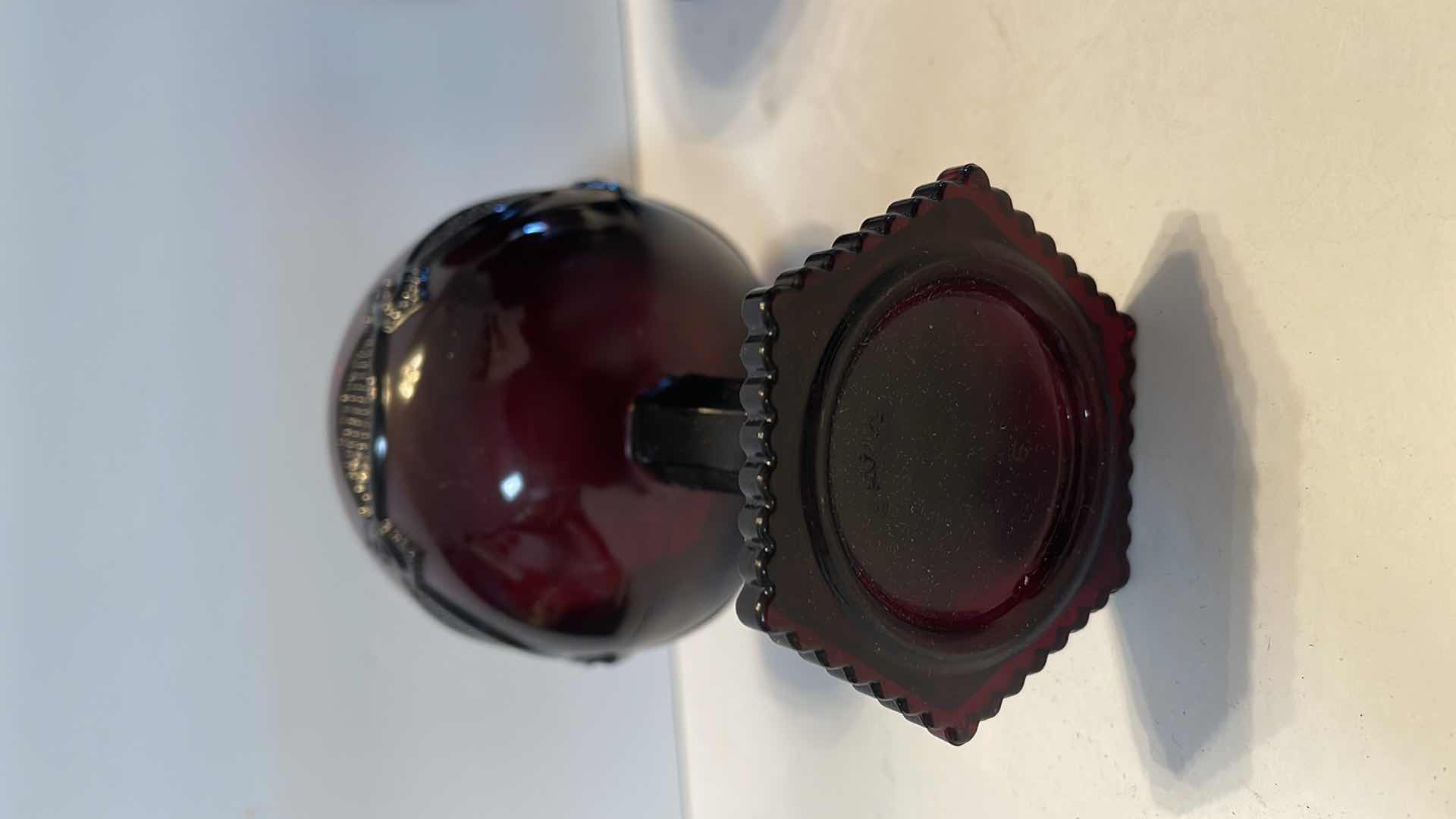 Photo 4 of 8-VINTAGE AVON STEMMED RUBY RED GOBLETS