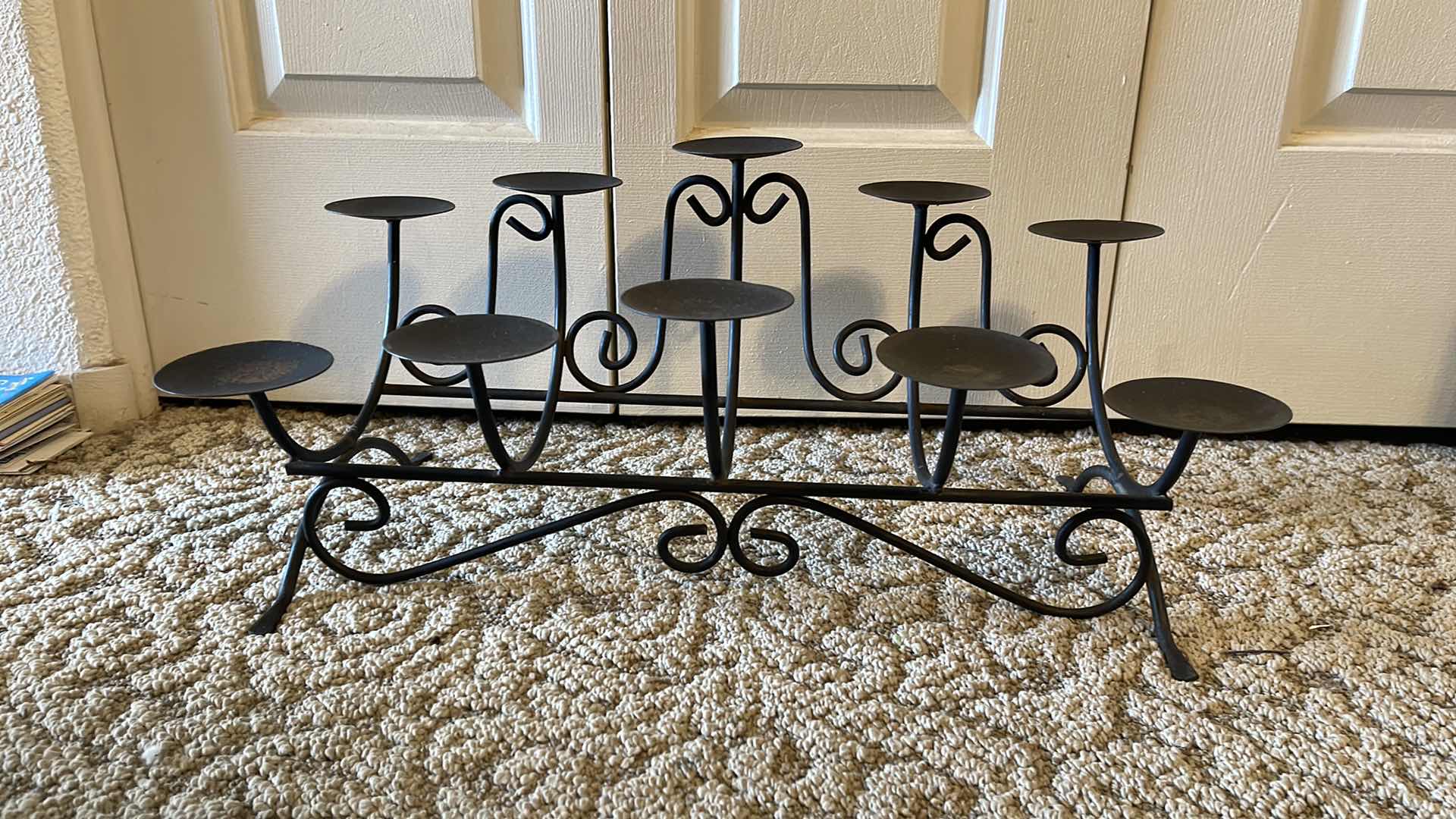 Photo 1 of BLACK WROUGHT IRON CANDLE HOLDER-HOLDS 10 CANDLES