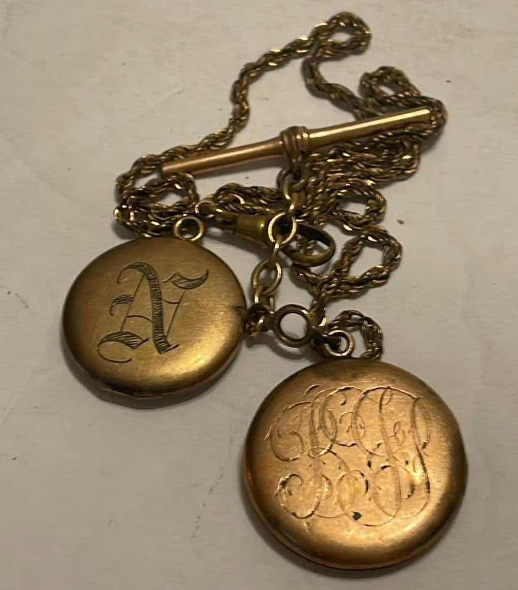 Photo 1 of ANTIQUE BRASS LOCKET W INITIAL "A"