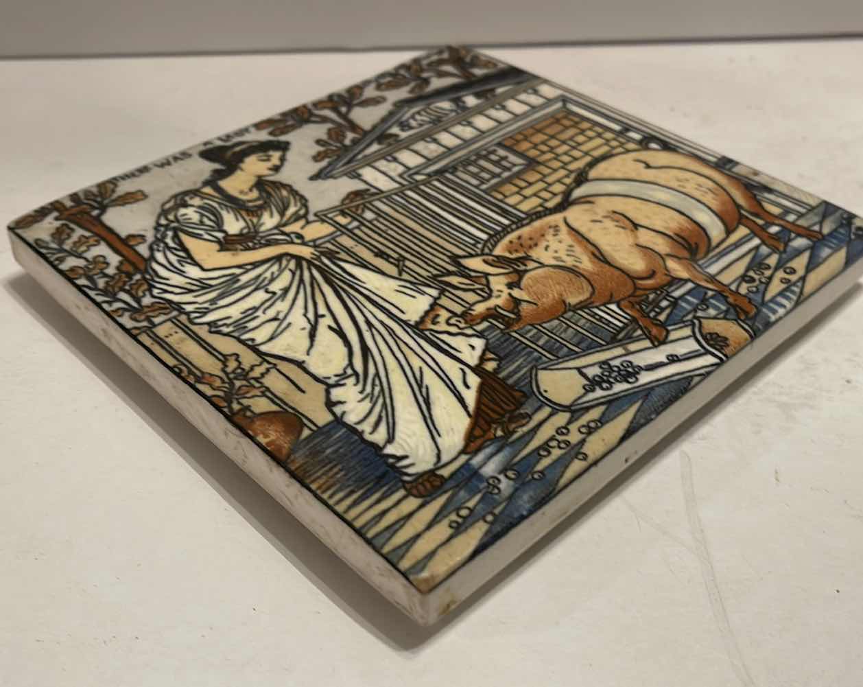 Photo 1 of VINTAGE "THERE WAS A LADY" STONE & MARBLE TILE