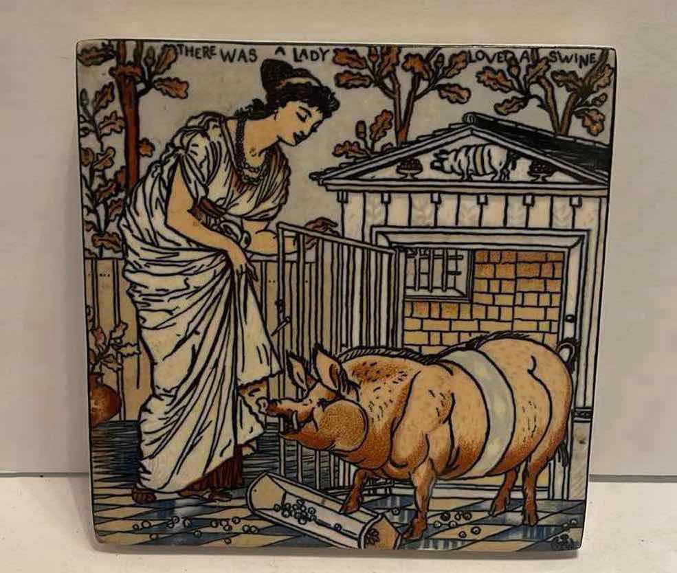 Photo 1 of VINTAGE "THERE WAS A LADY" STONE & MARBLE TILE