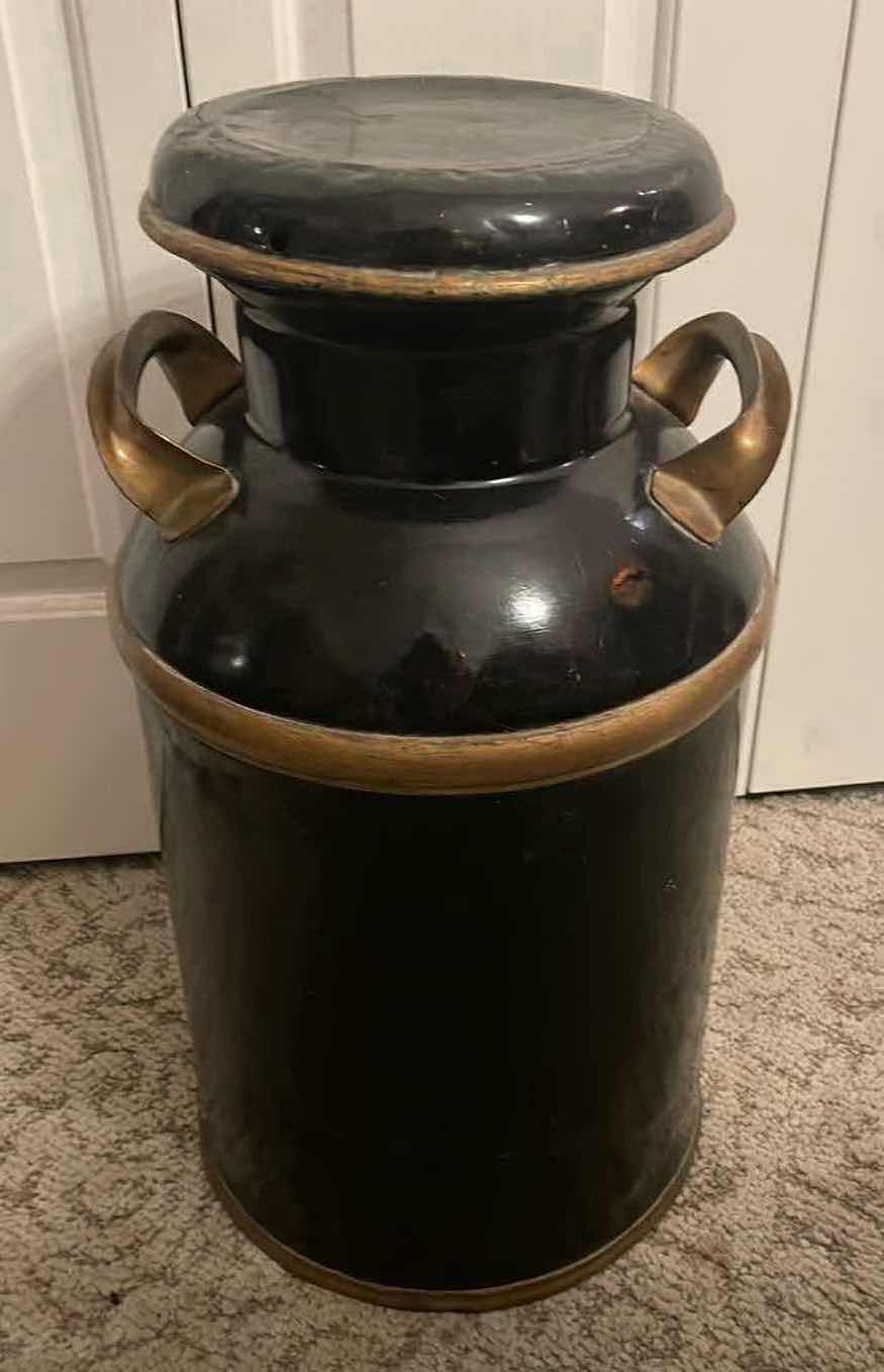 Photo 1 of ANTIQUE 10 GALLON MILK JUG WITH LID - RETAIL VALUE $260.00