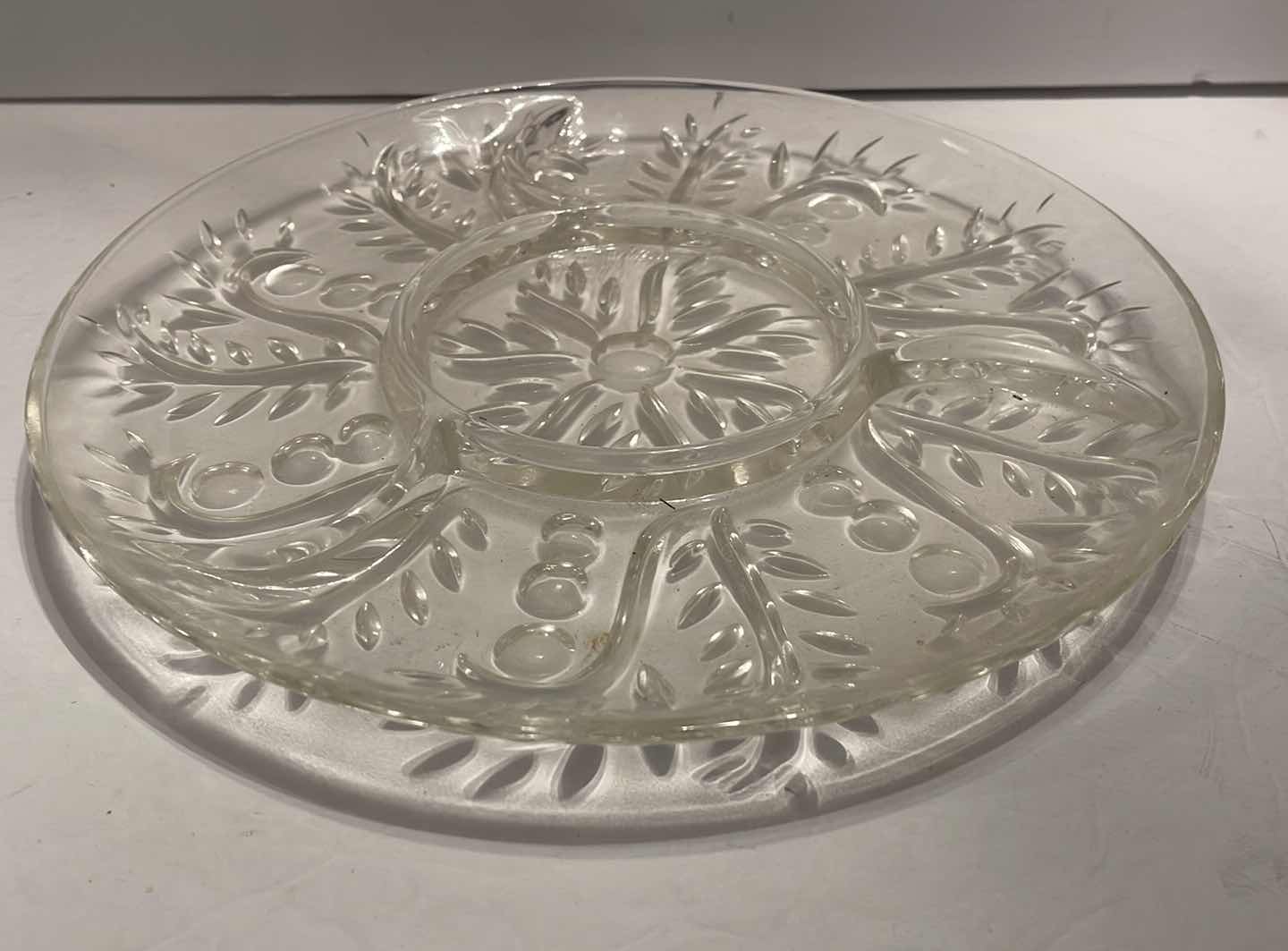 Photo 1 of ONE CRYSTAL GLASS SERVING DISH AND SERVING PLATTER