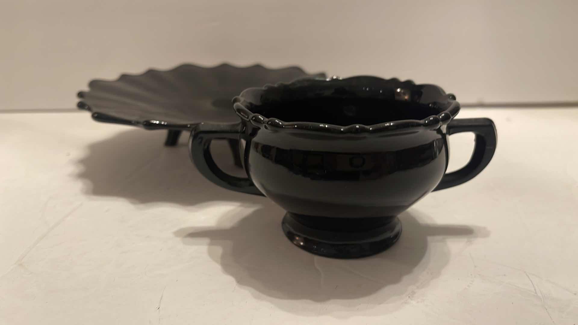 Photo 3 of MCM BLACK CRYSTAL FRUIT BOWL OR CENTERPIECE HOME DECOR