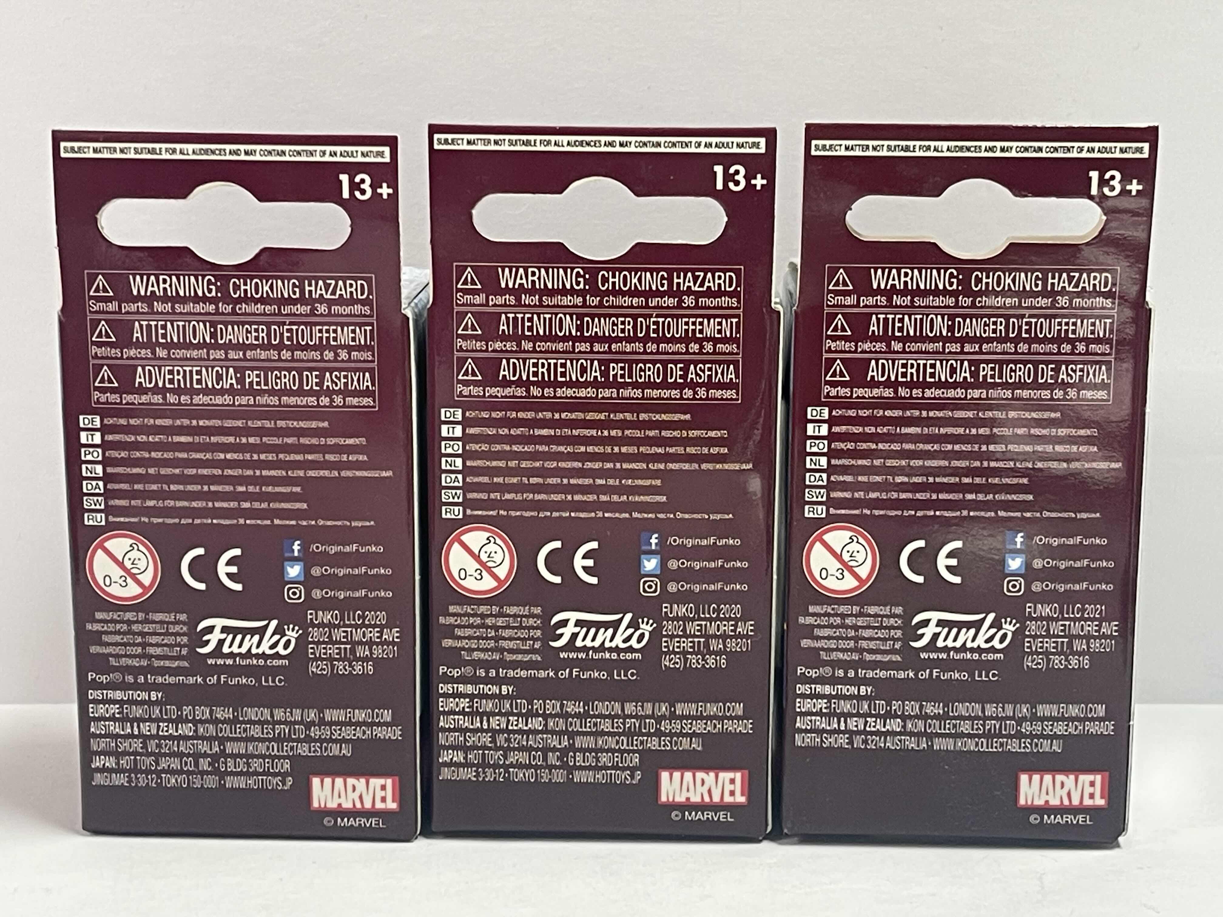 Photo 1 of NEW 3 POCKET POP KEYCHAINS “MARVEL ZOMBIES “ - ZOMBIE WOLVERINE , DR DOOM & GAMBIT - TOTAL RETAIL PRICE $ 32.00