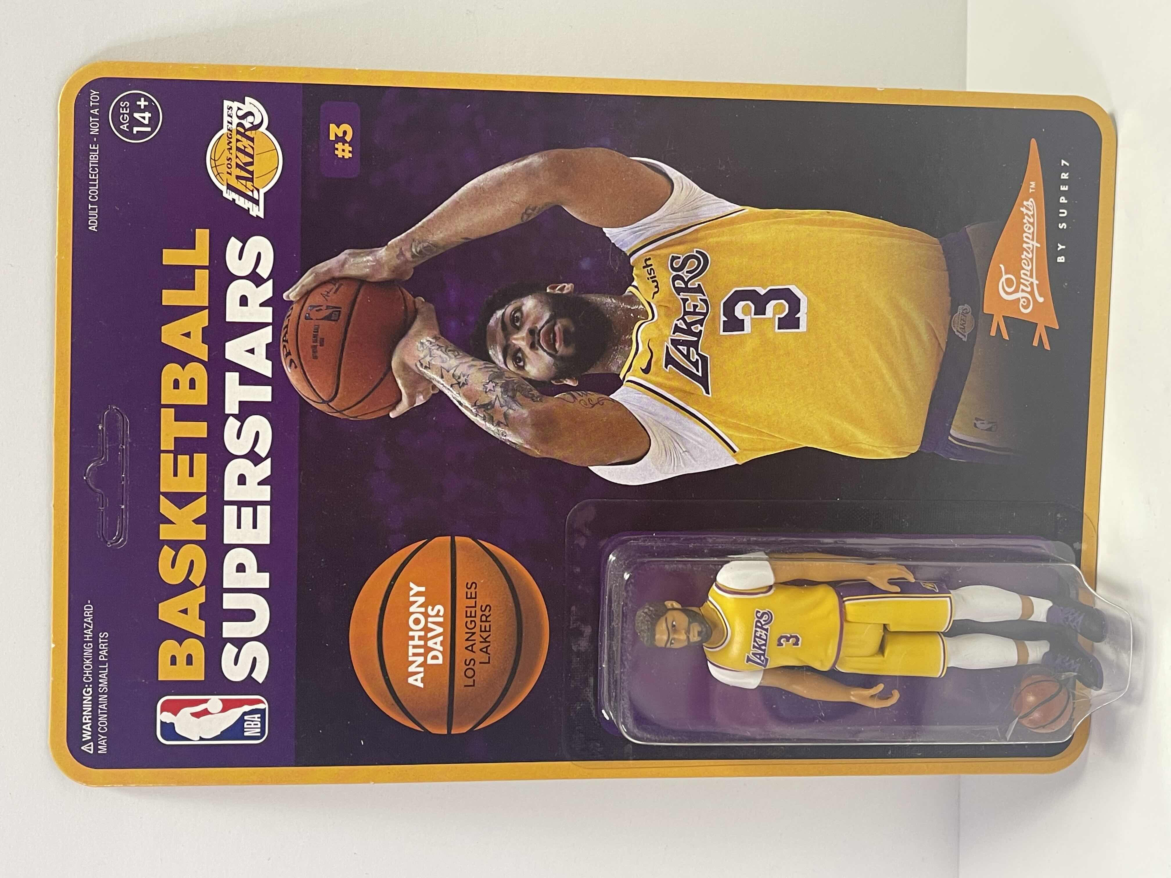 Photo 1 of NBA LA LAKERS “ANTHONY DAVIS” ACTION FIGURE SUPER 7 - RETAIL PRICE $21.00