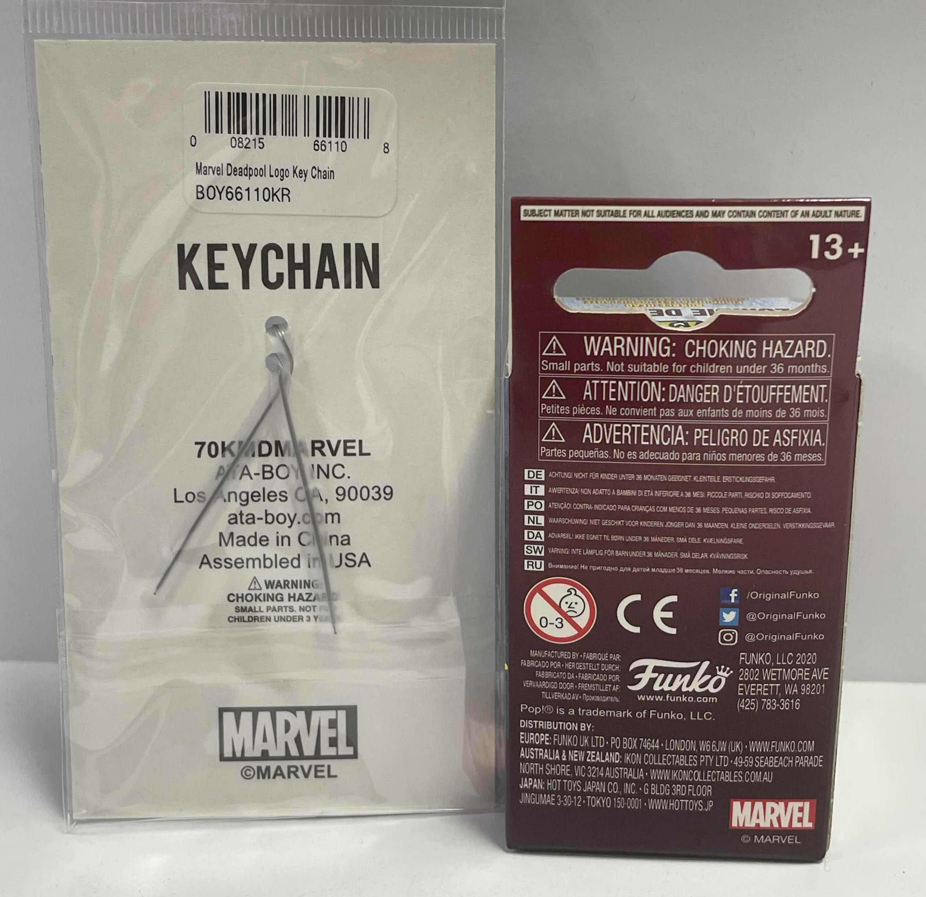 Photo 1 of NIB POCKET POP! KEYCHAIN “MARVEL ZOMBIES” DEADPOOL & MARVEL SHEILD KEYCHAIN - RETAIL PRICE $30.00