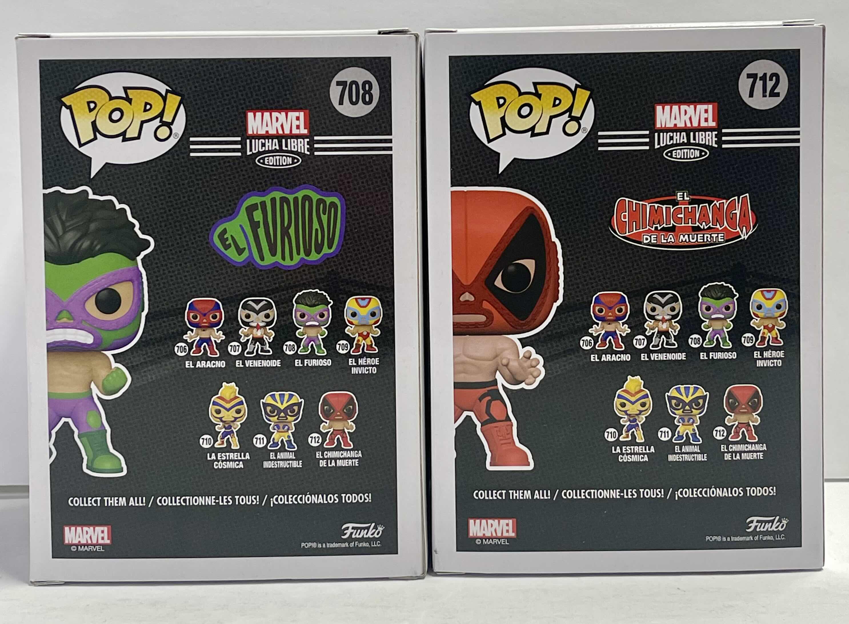 Photo 1 of NIB FUNKO POP MARVEL SERIES LUCHA LIBRE “EL FURIOSO & EL CHIMICHANGA DE LA MUERTE” - RETAIL PRICE $32.00
