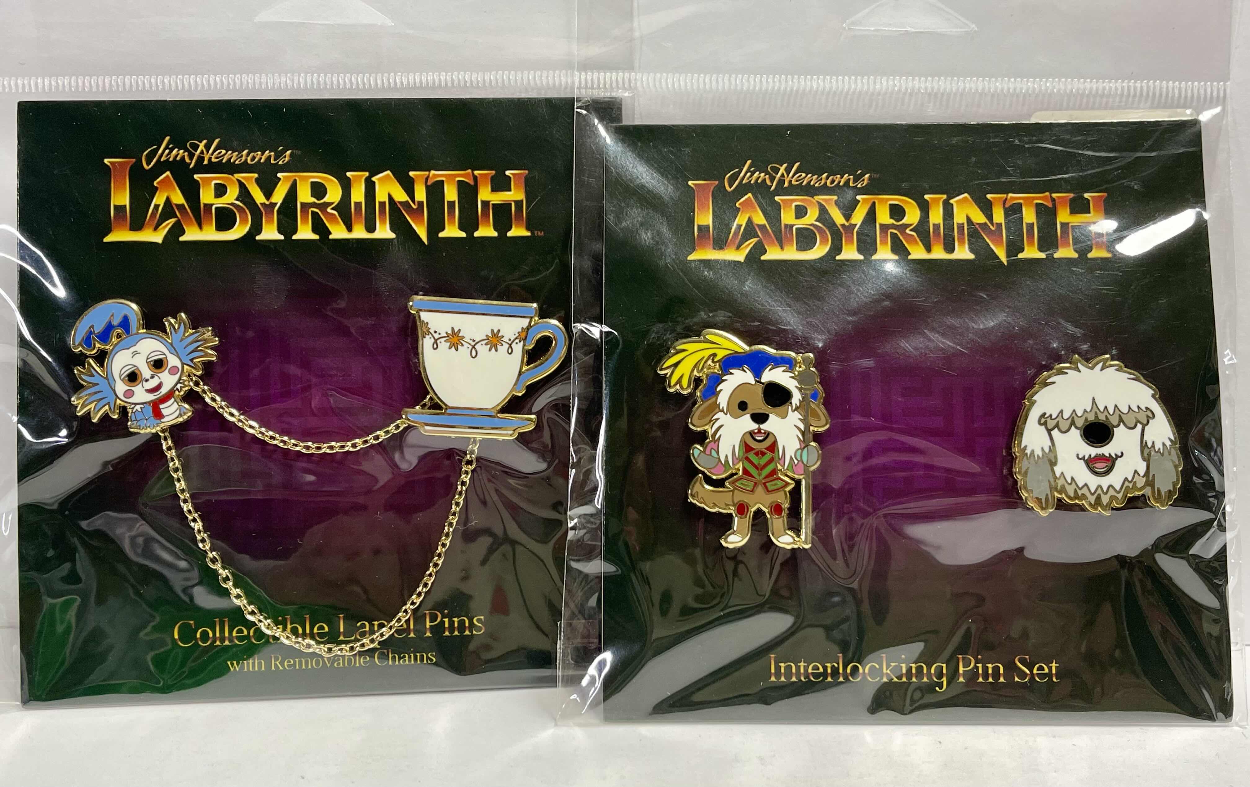 Photo 1 of NEW JIM HENSON LABYRINTH COLLECTIBLE INTERLOCKING  LAPEL PINS DIDYMUS & AMBROSIUS RETAIL PRICE $43.00