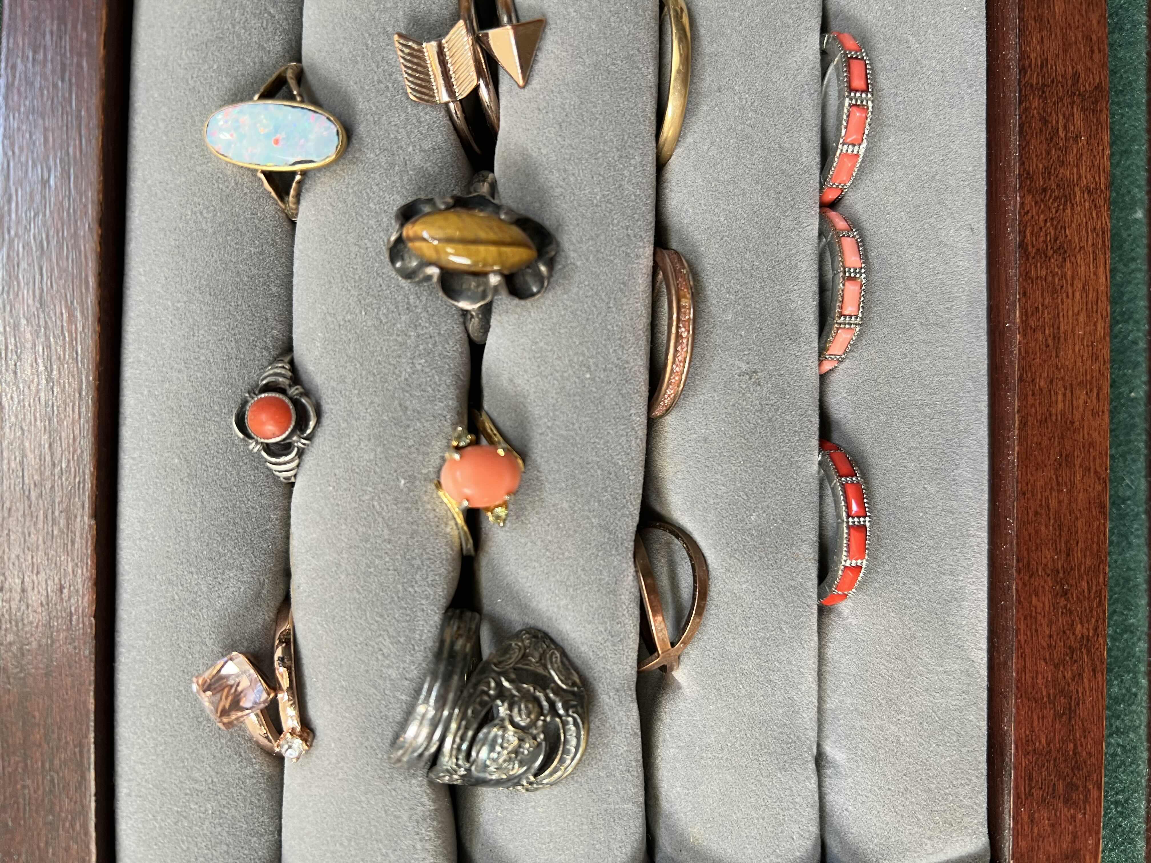 Photo 1 of 15-COSTUME JEWELRY RINGS.  VARIOUS STYLES AND SIZES (MOST ARE 5.5). ALL RINGS PICTURED.