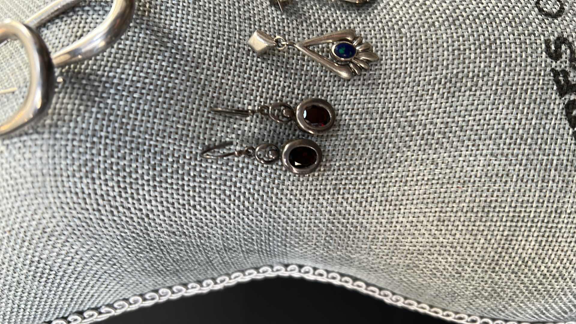 Photo 4 of 5 PAIRS-SILVER PIERCED EARRINGS. FASHION JEWELRY. PIERCED DANGLE SETS.