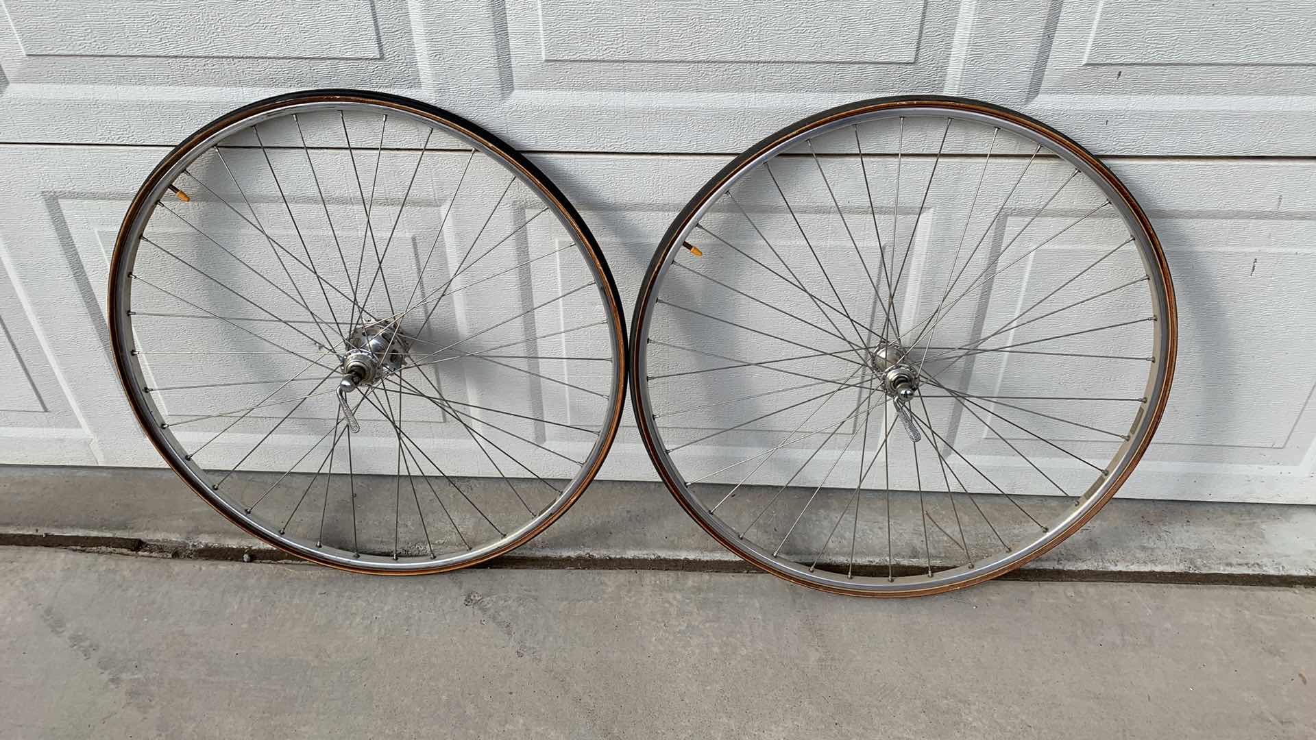 Photo 1 of 2-24” CAMPANGOLO BICYCLE RIMS AND TIRES
