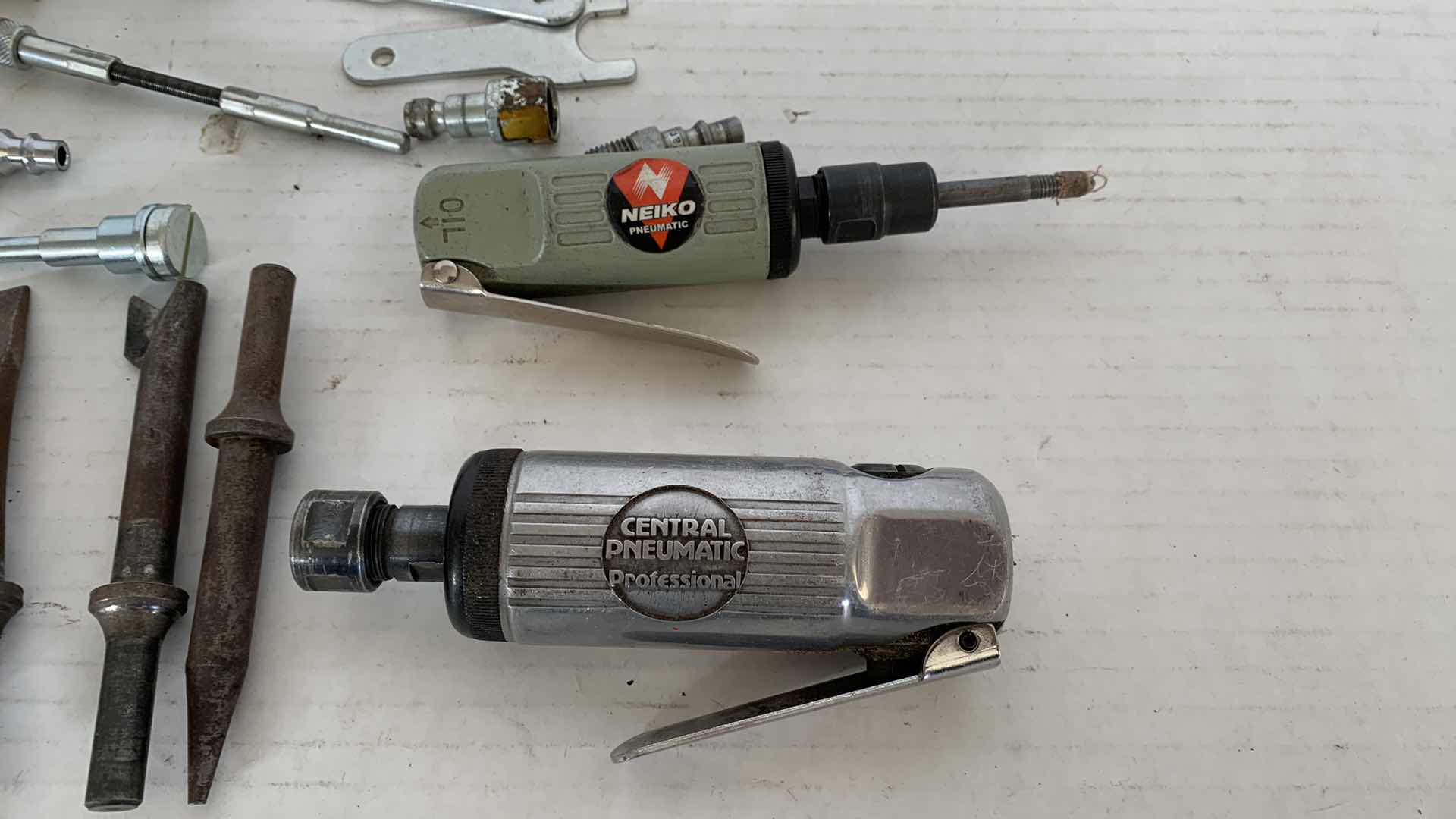 Photo 2 of 2-PNEUMATIC GRINDERS AND BITS, TOOLS.