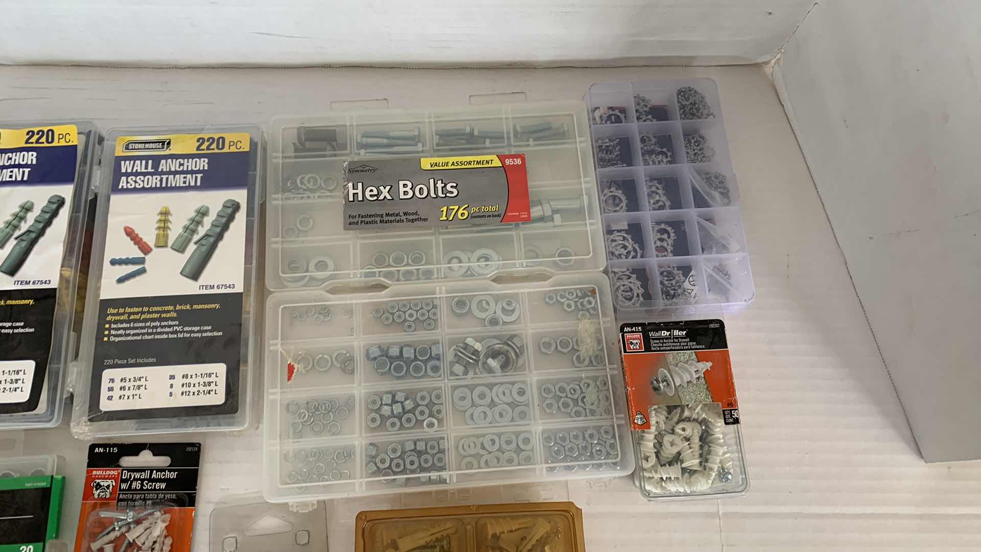 Photo 1 of ASSORTED WALL ANCHORS, HARDWARE AND HOOKS