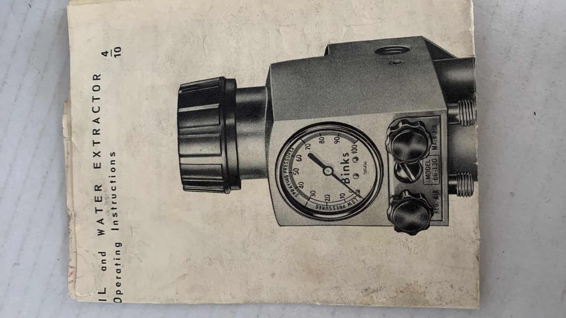 Photo 1 of BINKS COMPRESSED AIR REGULATOR MODEL 86-130