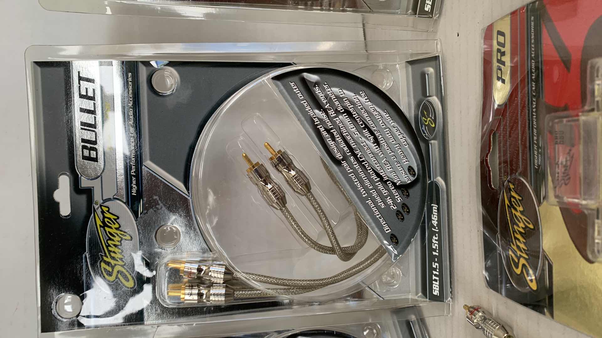 Photo 1 of 4-STINGER BULLET TWISTED PAIR SPEAKER WIRE SETS AND OTHER AUDIO ITEMS