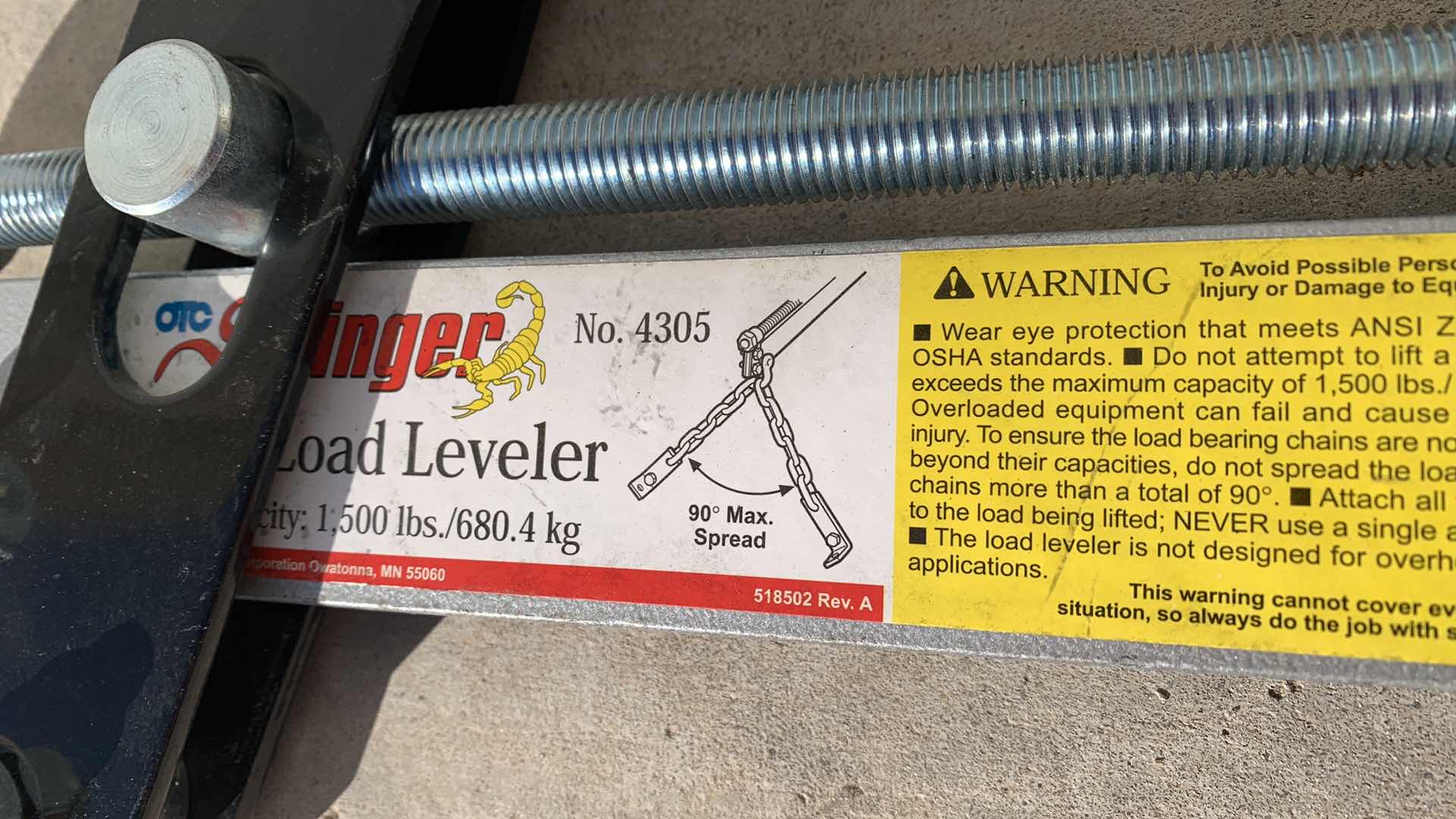 Photo 1 of AUTO PARTS-STINGER AUTOMOBILE ENGINE LOAD LEVELER 4305.