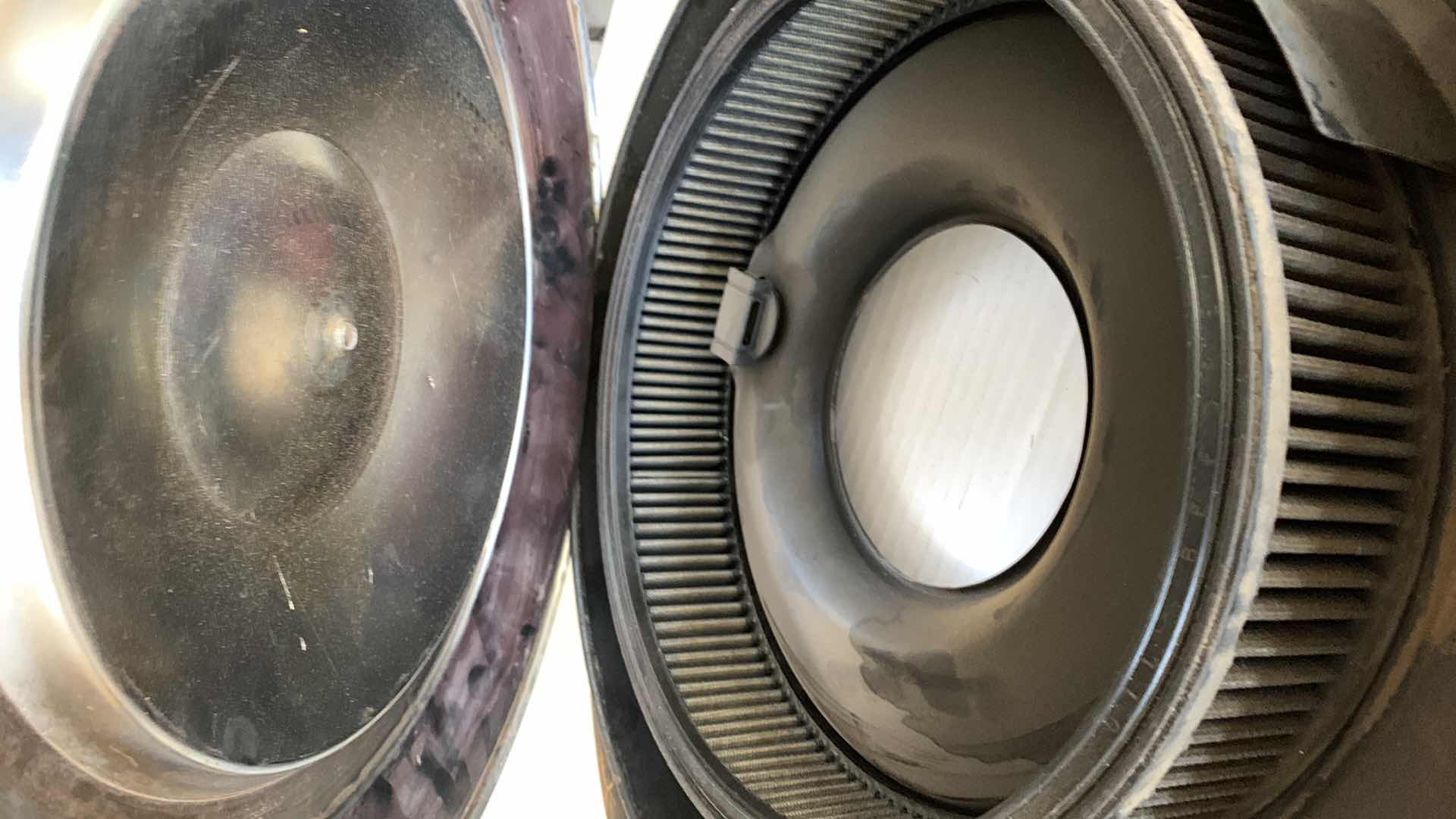 Photo 1 of AUTOMOBILE DUAL SNORKEL INTAKE FILTER COVER. APPORX 1968-74- MODEL GM OR PONTIAC AUTO PARTS.