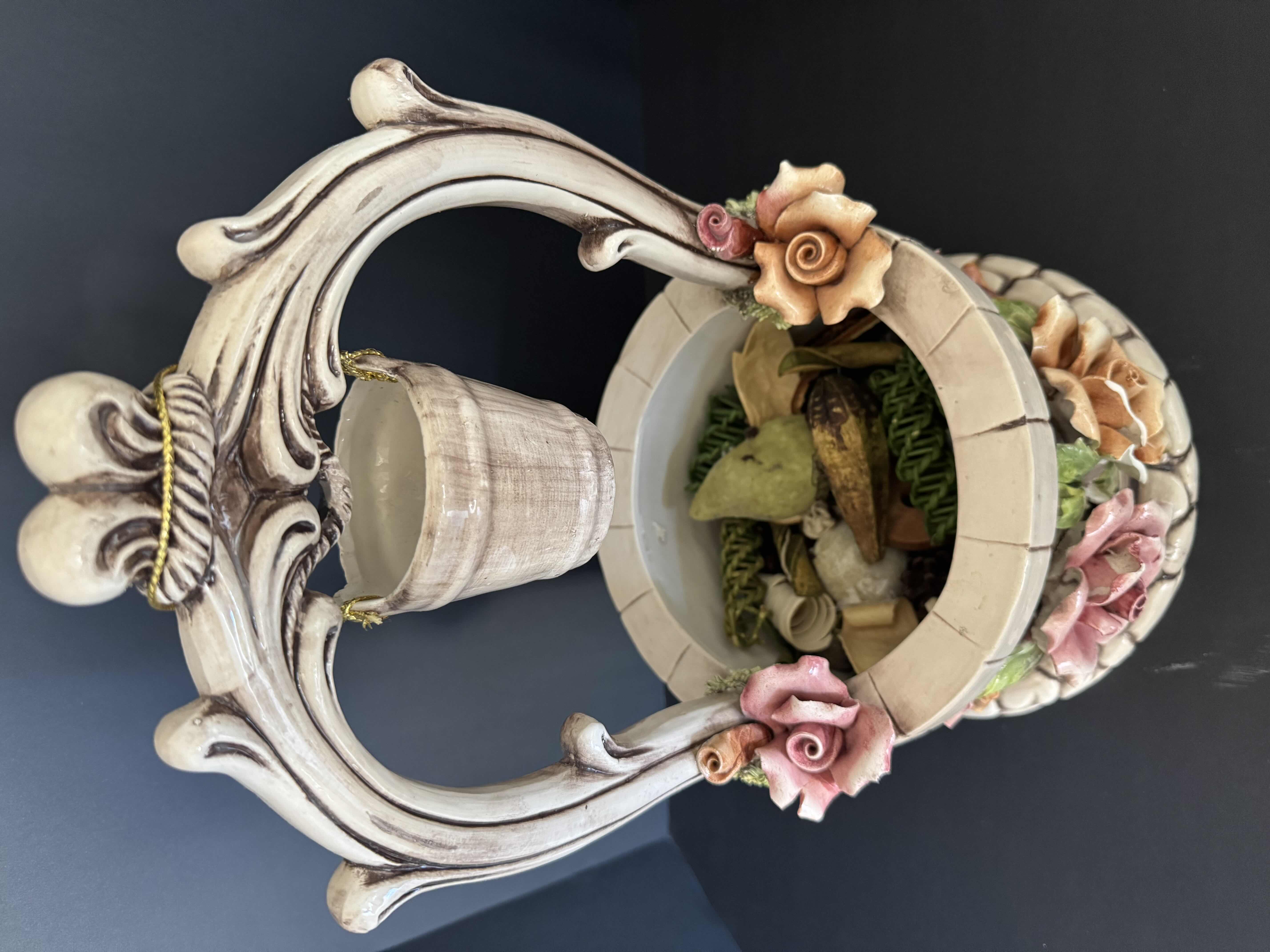 Photo 1 of VINTAGE CAPODIMONTE LARGE WISHING WELL H 18”