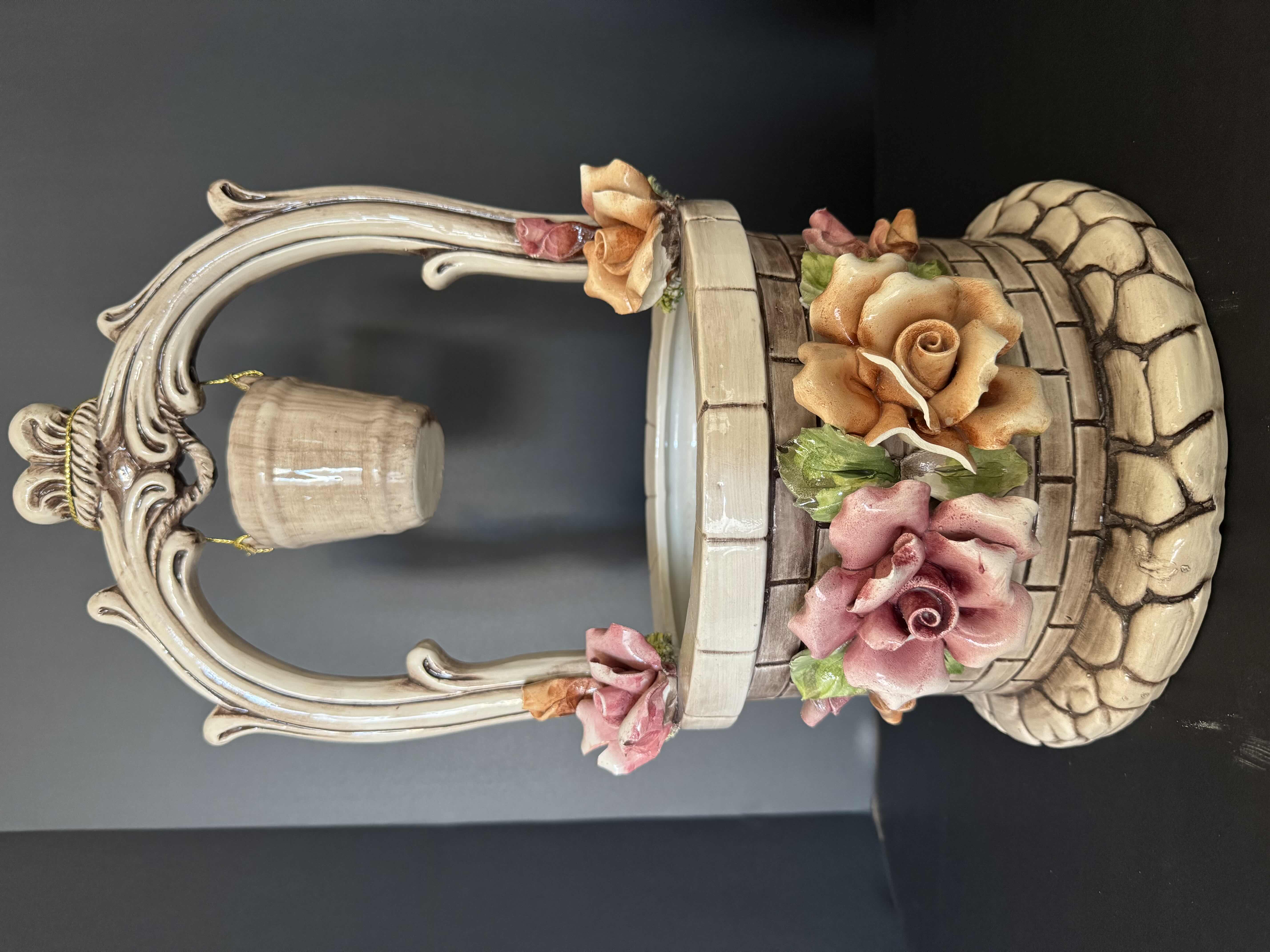 Photo 1 of VINTAGE CAPODIMONTE LARGE WISHING WELL H 18”
