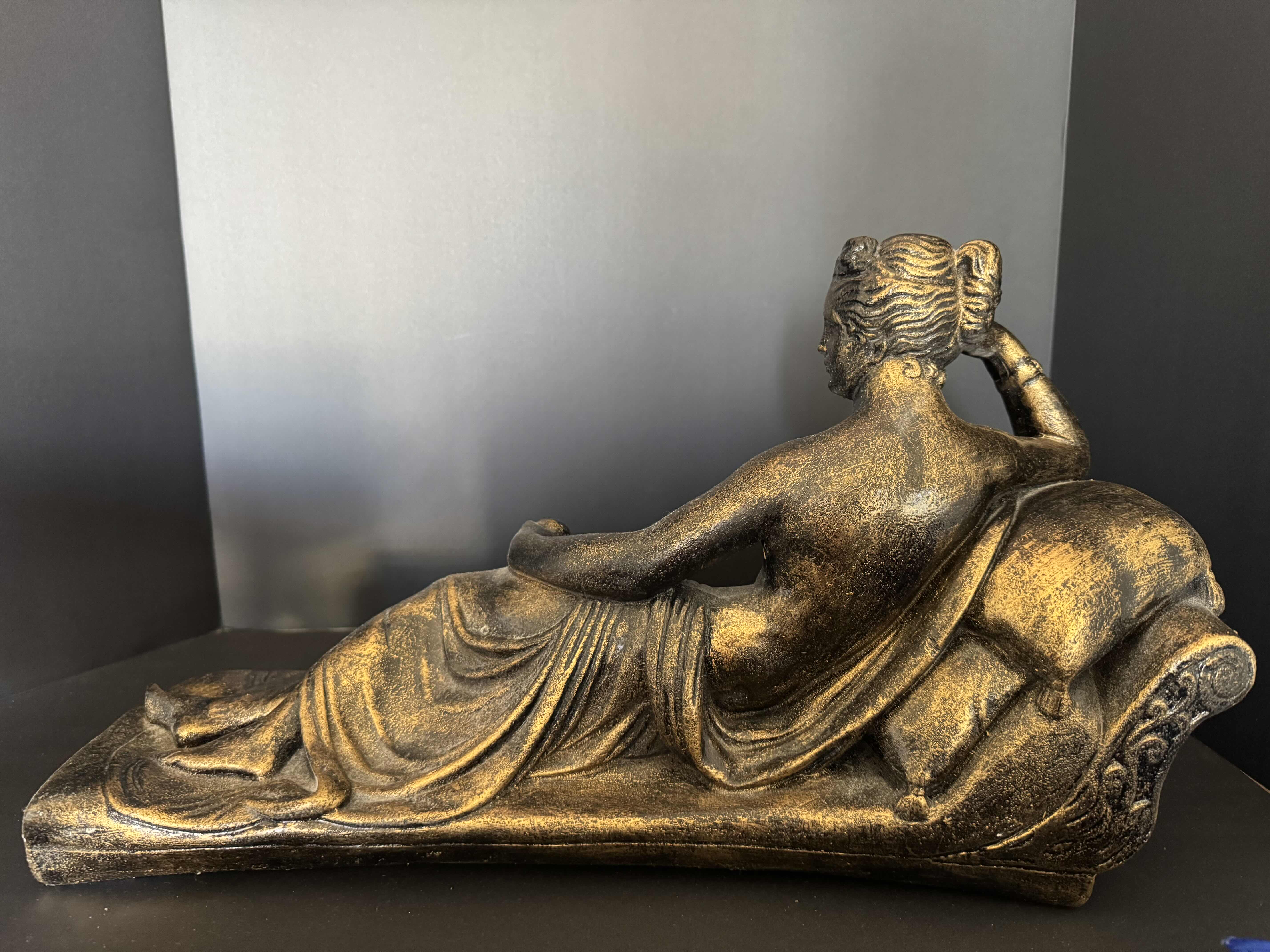 Photo 1 of HOME DECOR-ROMAN LADY ON A CHAISE SCULPTURE 19“ x 7“ H 11”