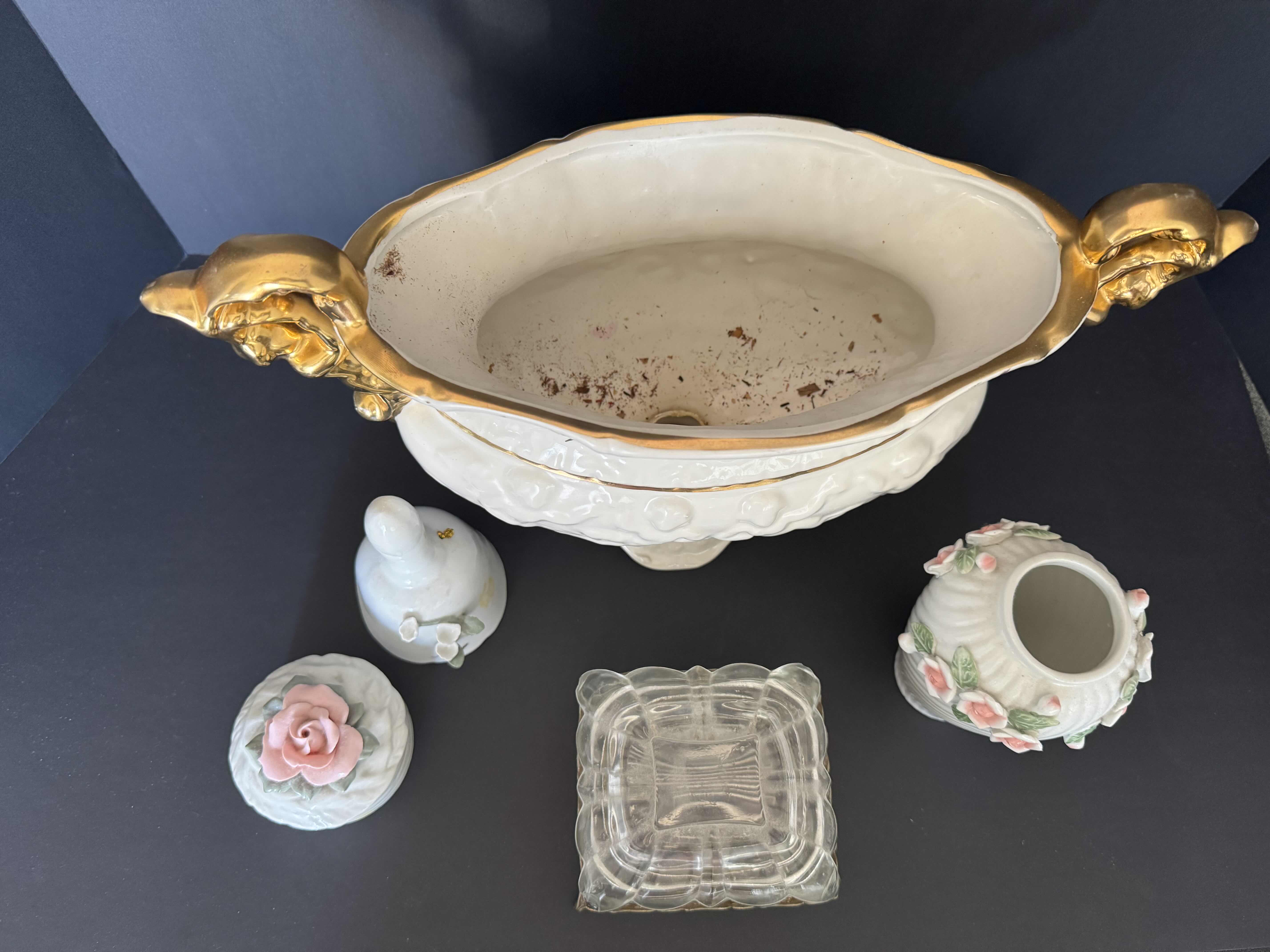 Photo 1 of 5-HOME DECOR-CERAMIC DECORATIVE VASE, CANDY DISH, BELL AND JEWLERY BOX WITH LID.