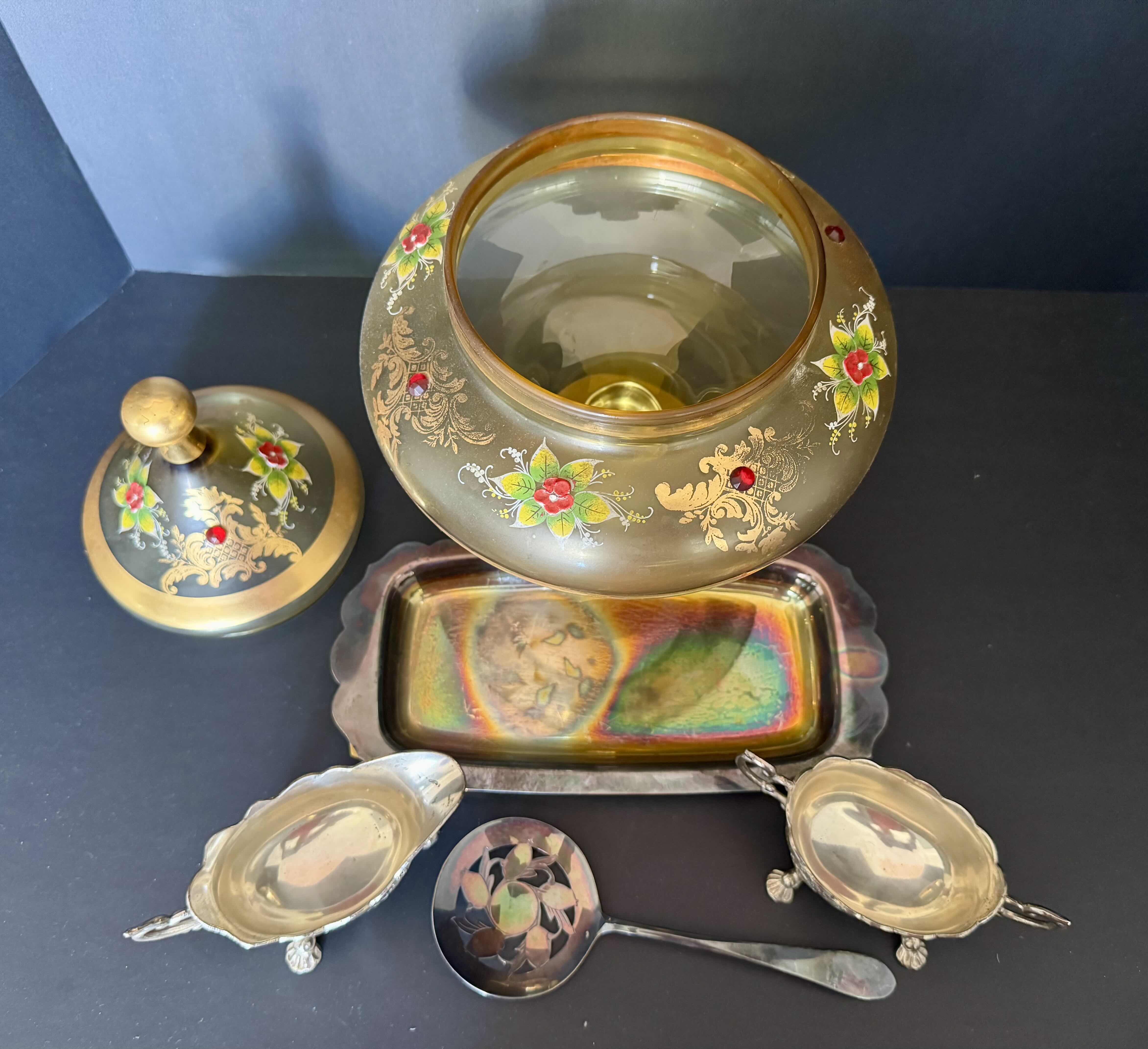 Photo 1 of 5- HOME DECOR ESSENTIALS-VINTAGE FRENCH STYLE SERVING ITEMS. GRAVY BOAT, SERVING TRAY ETC.