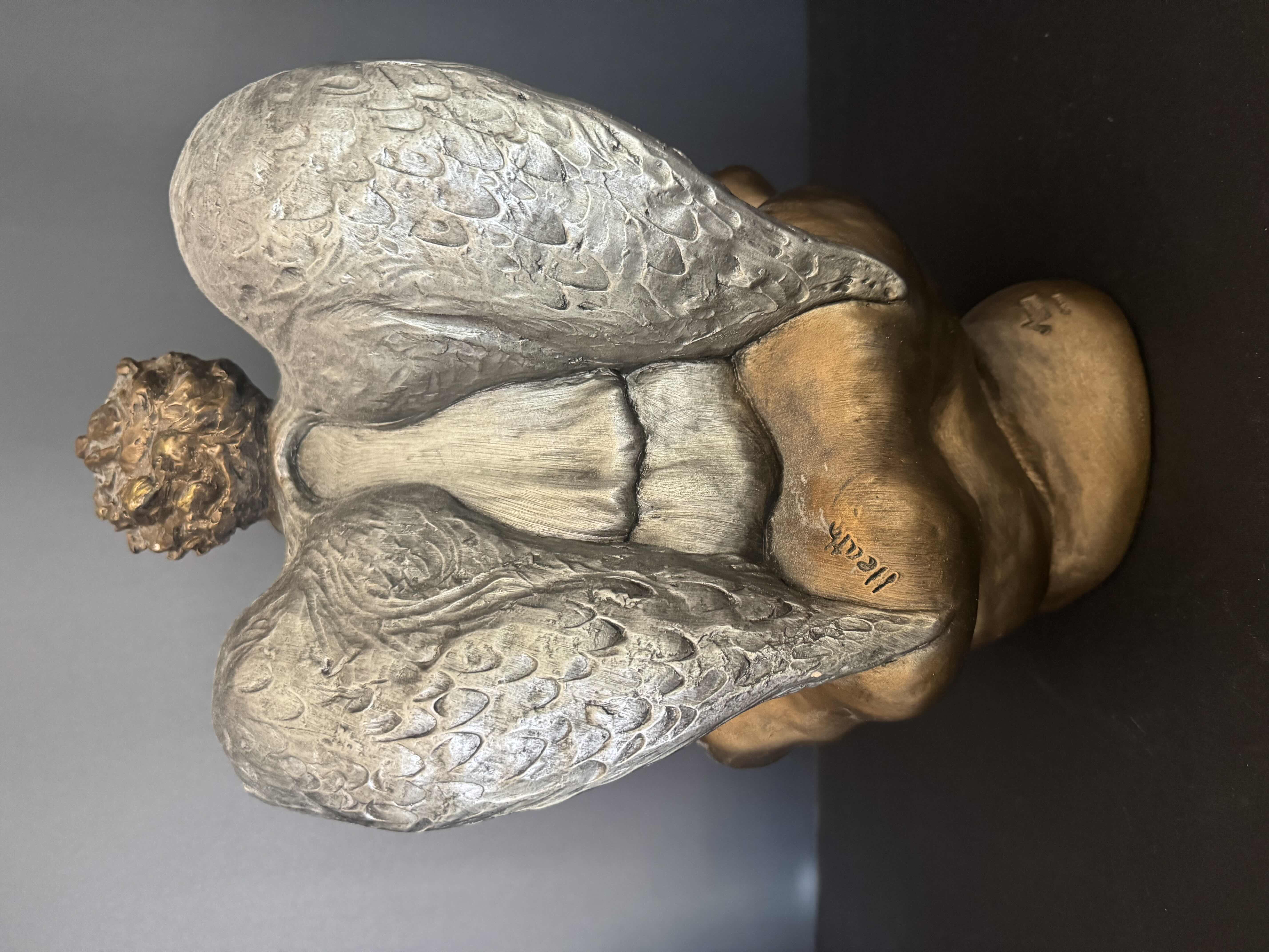 Photo 3 of HOME DECOR METALLIC PAINTED CERAMIC ANGEL STATUE H14”