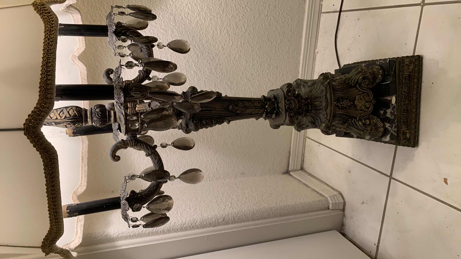 Photo 1 of 2- MID CENTURY STYLE TABLE LAMPS W SHADES H48” 